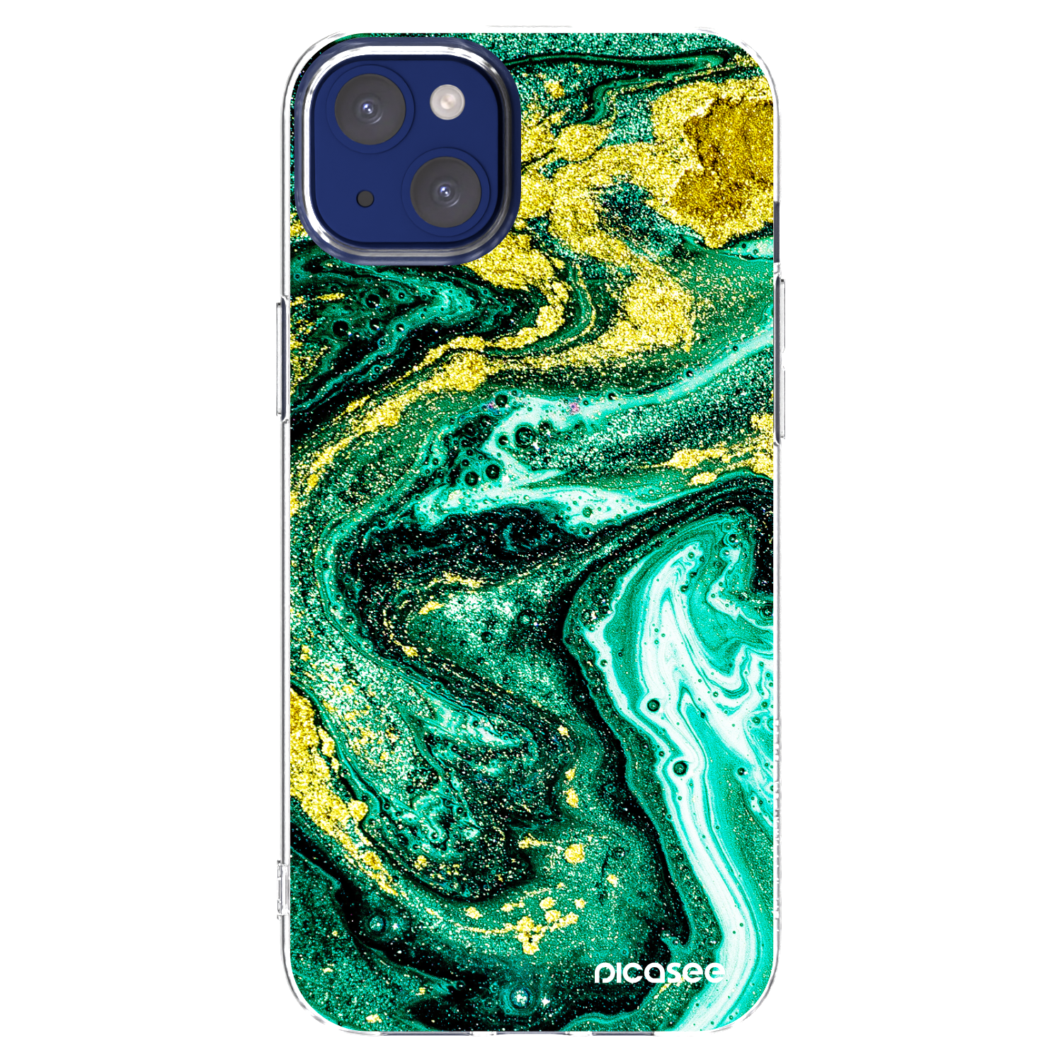 Picasee átlátszó szilikon tok az alábbi mobiltelefonokra Apple iPhone 14 Plus - Green Gold