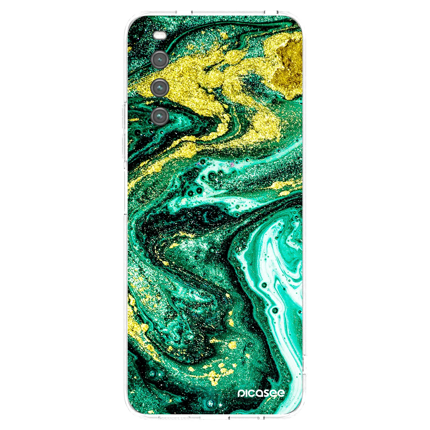 Picasee átlátszó szilikon tok az alábbi mobiltelefonokra Sony Xperia 10 IV 5G - Green Gold