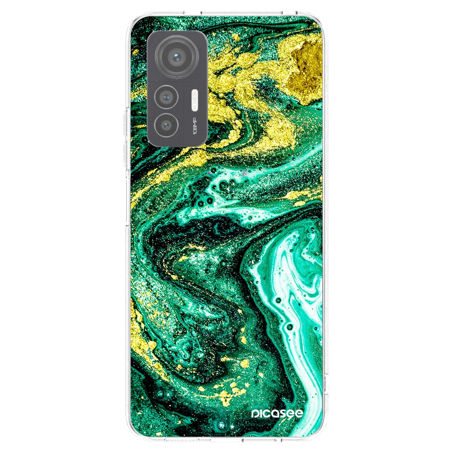 Picasee átlátszó szilikon tok az alábbi mobiltelefonokra Xiaomi 12 Lite - Green Gold