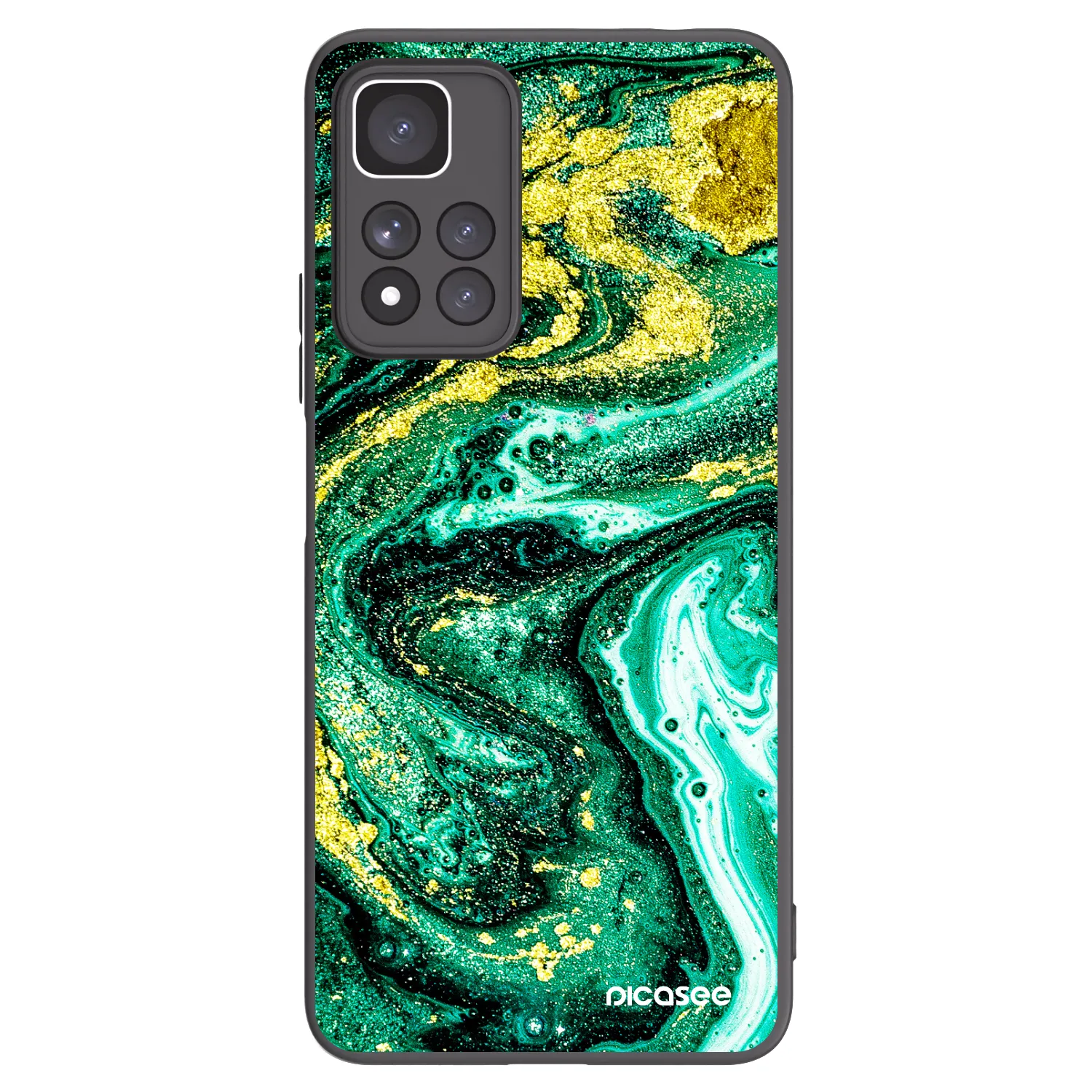 Picasee fekete szilikon tok az alábbi mobiltelefonokra Xiaomi Redmi Note 11 Pro+ 5G - Green Gold