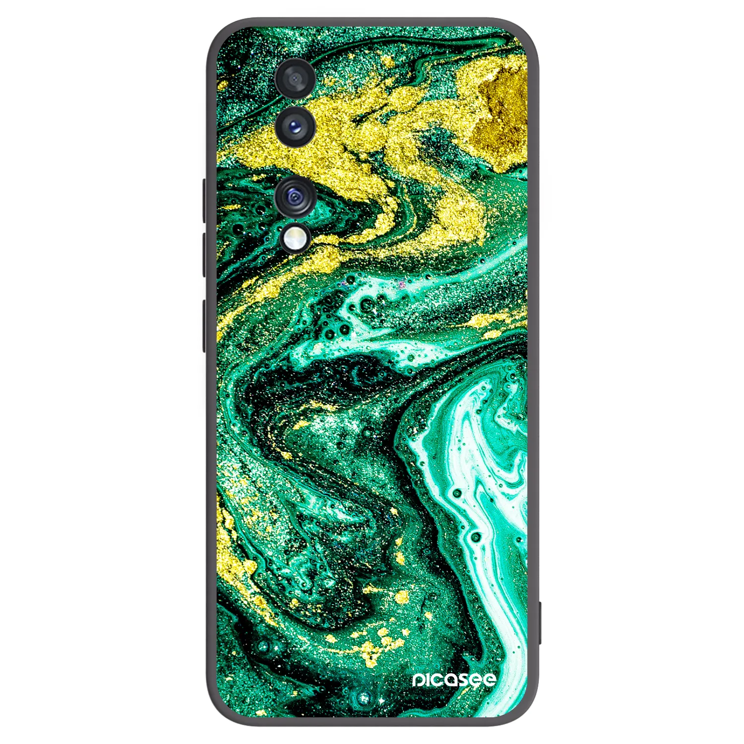 Picasee fekete szilikon tok az alábbi mobiltelefonokra Honor 70 - Green Gold