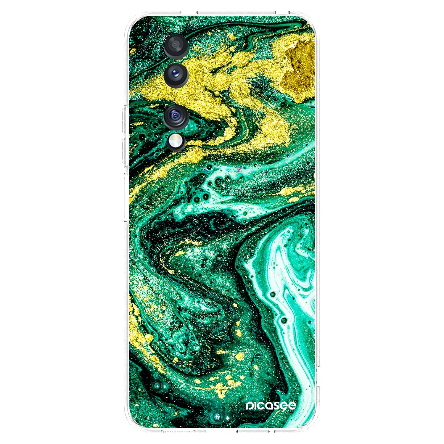 Picasee átlátszó szilikon tok az alábbi mobiltelefonokra Honor 70 - Green Gold