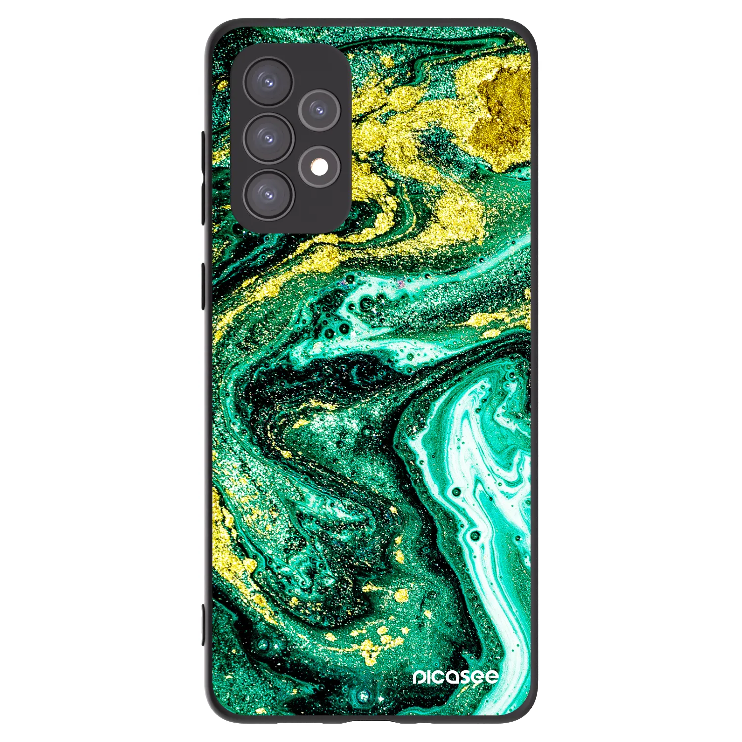 Picasee fekete szilikon tok az alábbi mobiltelefonokra Samsung Galaxy A73 5G - Green Gold