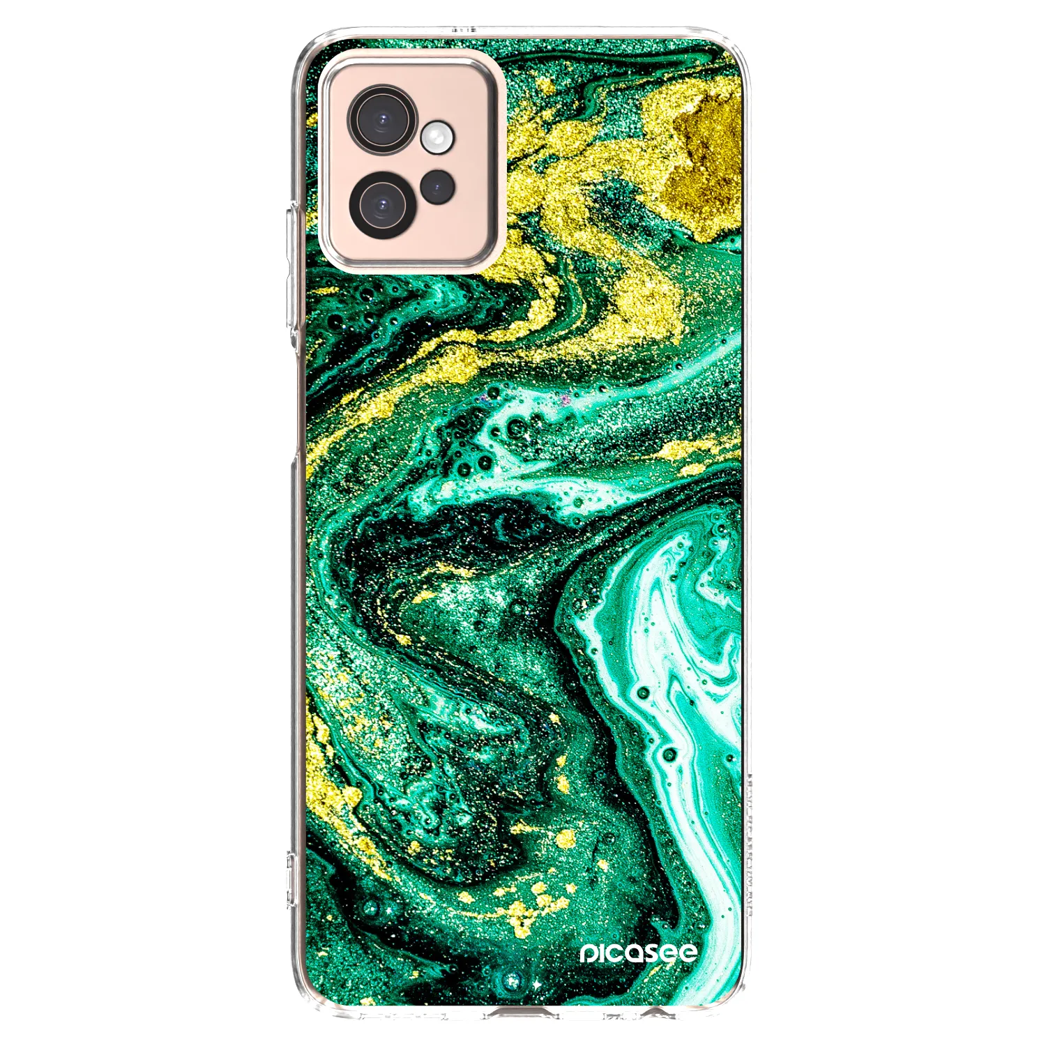 Picasee átlátszó szilikon tok az alábbi mobiltelefonokra Motorola Moto G32 - Green Gold