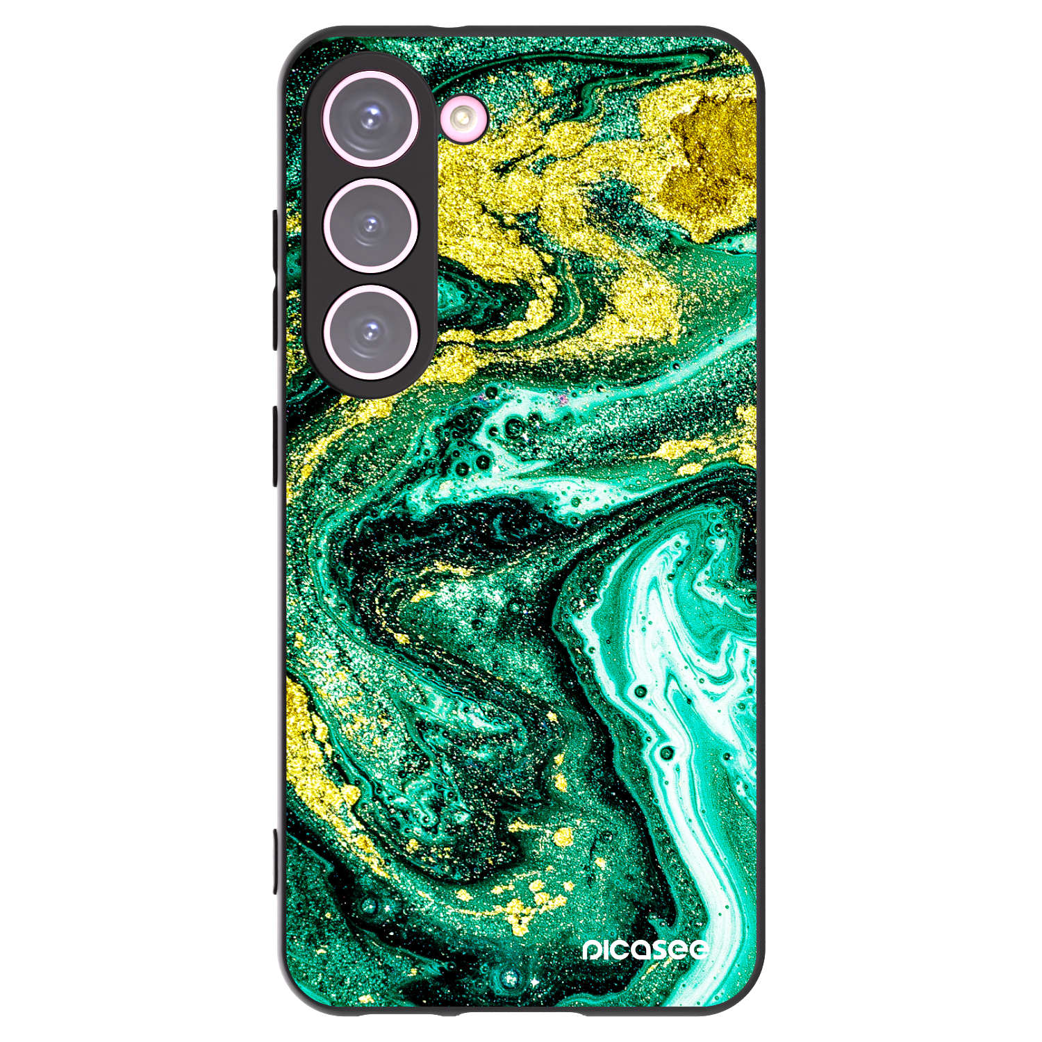 Picasee fekete szilikon tok az alábbi mobiltelefonokra Samsung Galaxy S23 5G - Green Gold