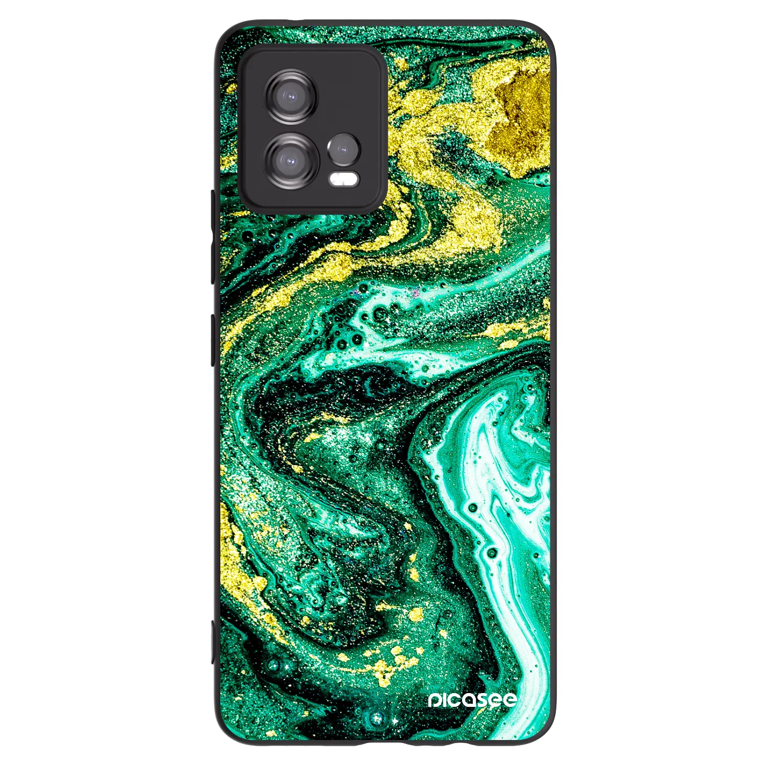 Picasee fekete szilikon tok az alábbi mobiltelefonokra Motorola Moto G72 - Green Gold