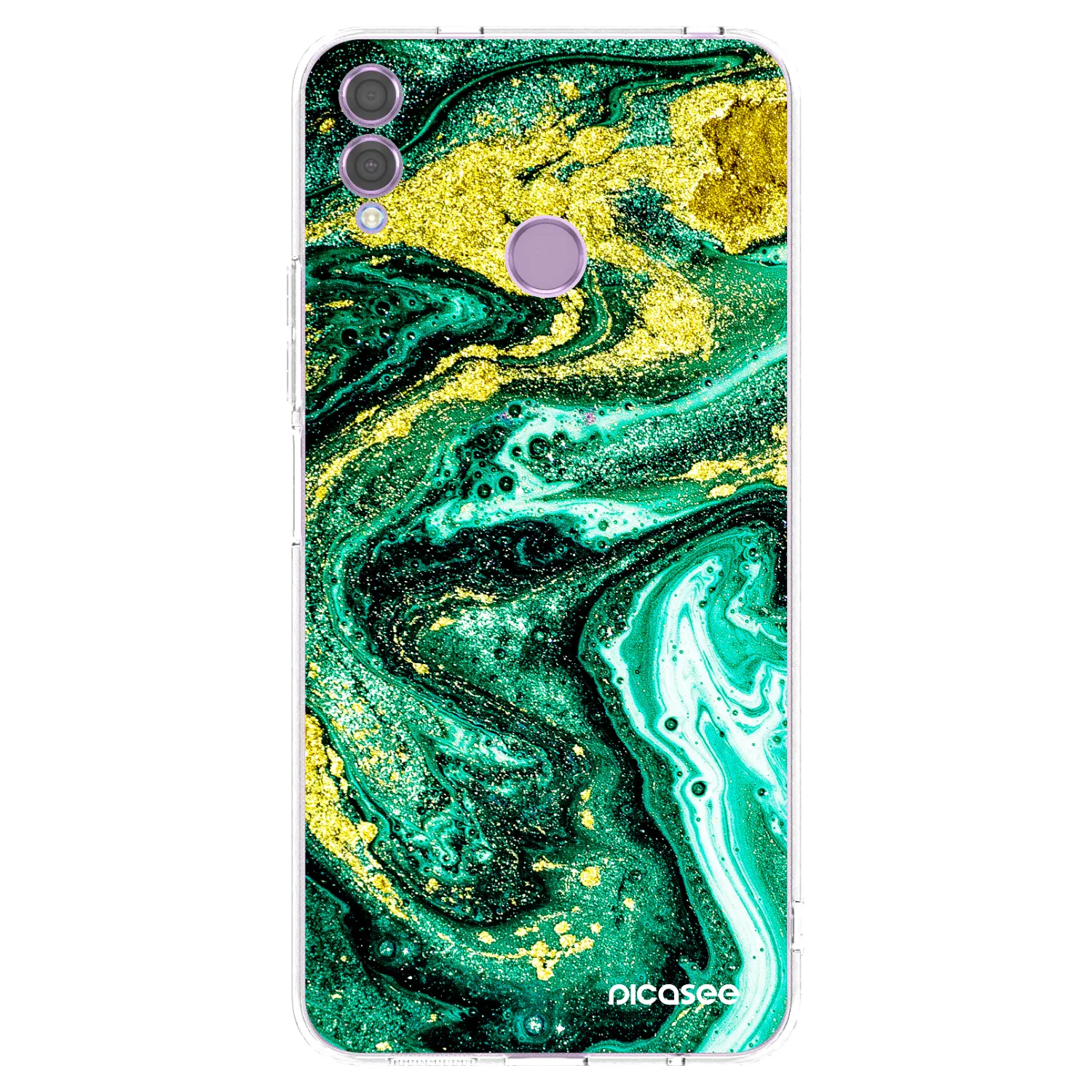 Picasee átlátszó szilikon tok az alábbi mobiltelefonokra Honor 8X - Green Gold
