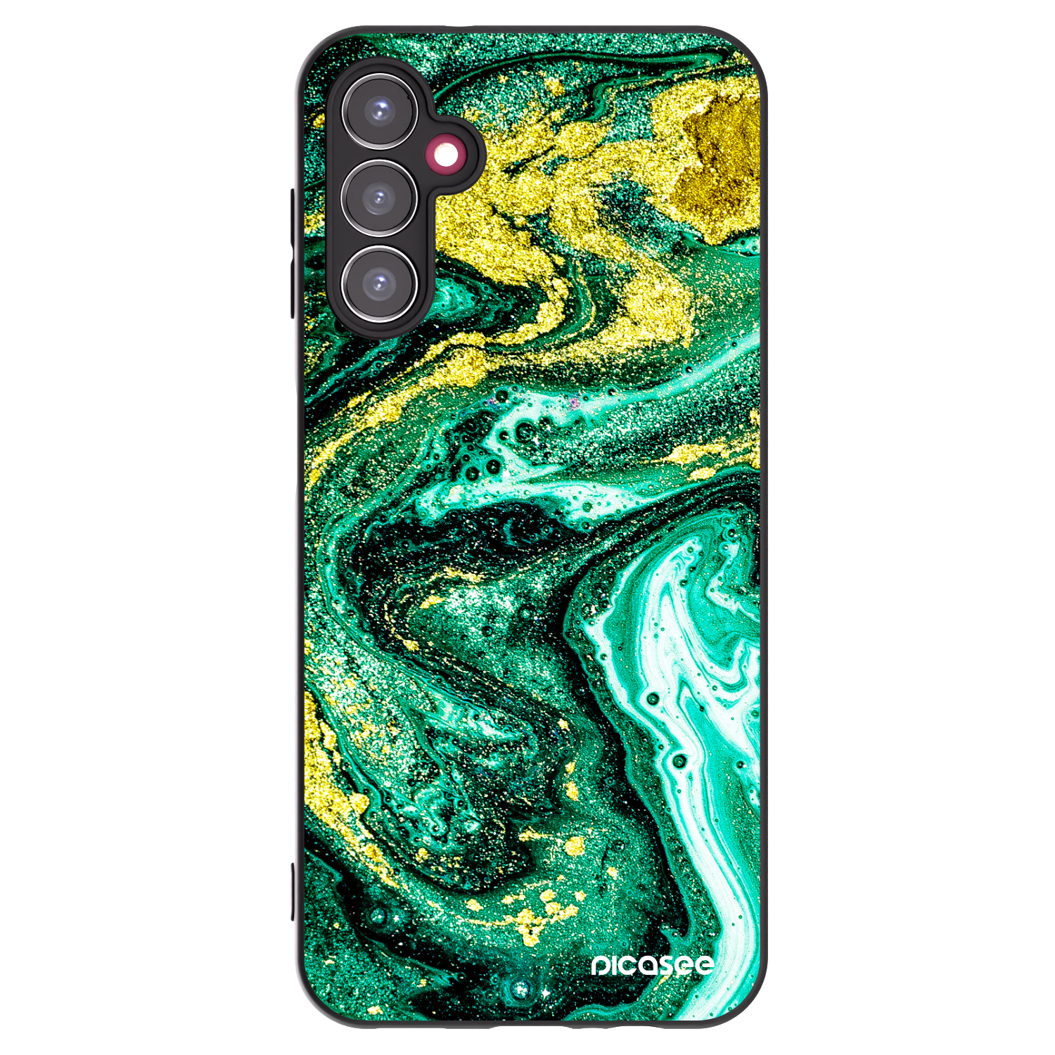 Picasee fekete szilikon tok az alábbi mobiltelefonokra Samsung Galaxy A14 5G A146P - Green Gold