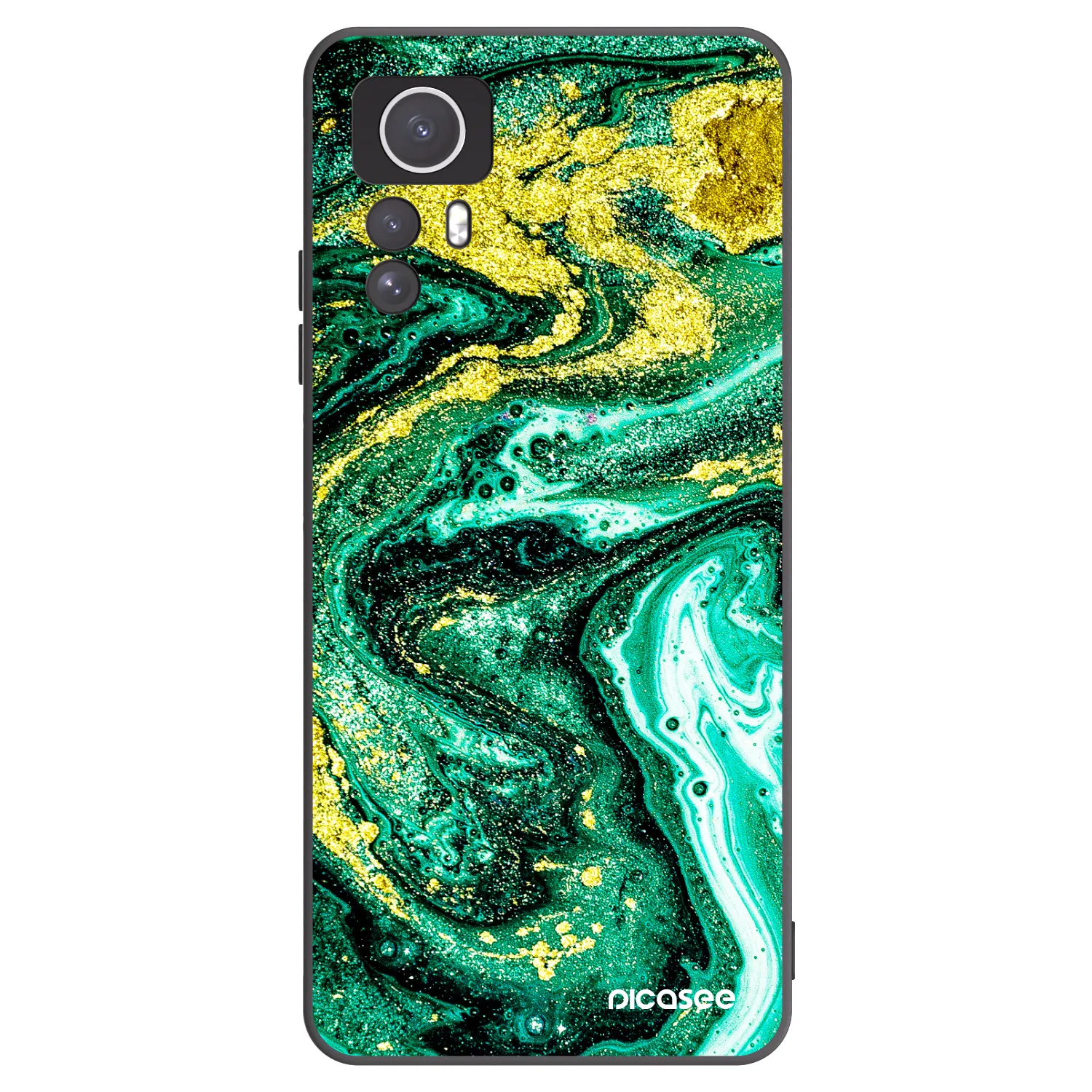 Picasee fekete szilikon tok az alábbi mobiltelefonokra Xiaomi Redmi Note 12S - Green Gold