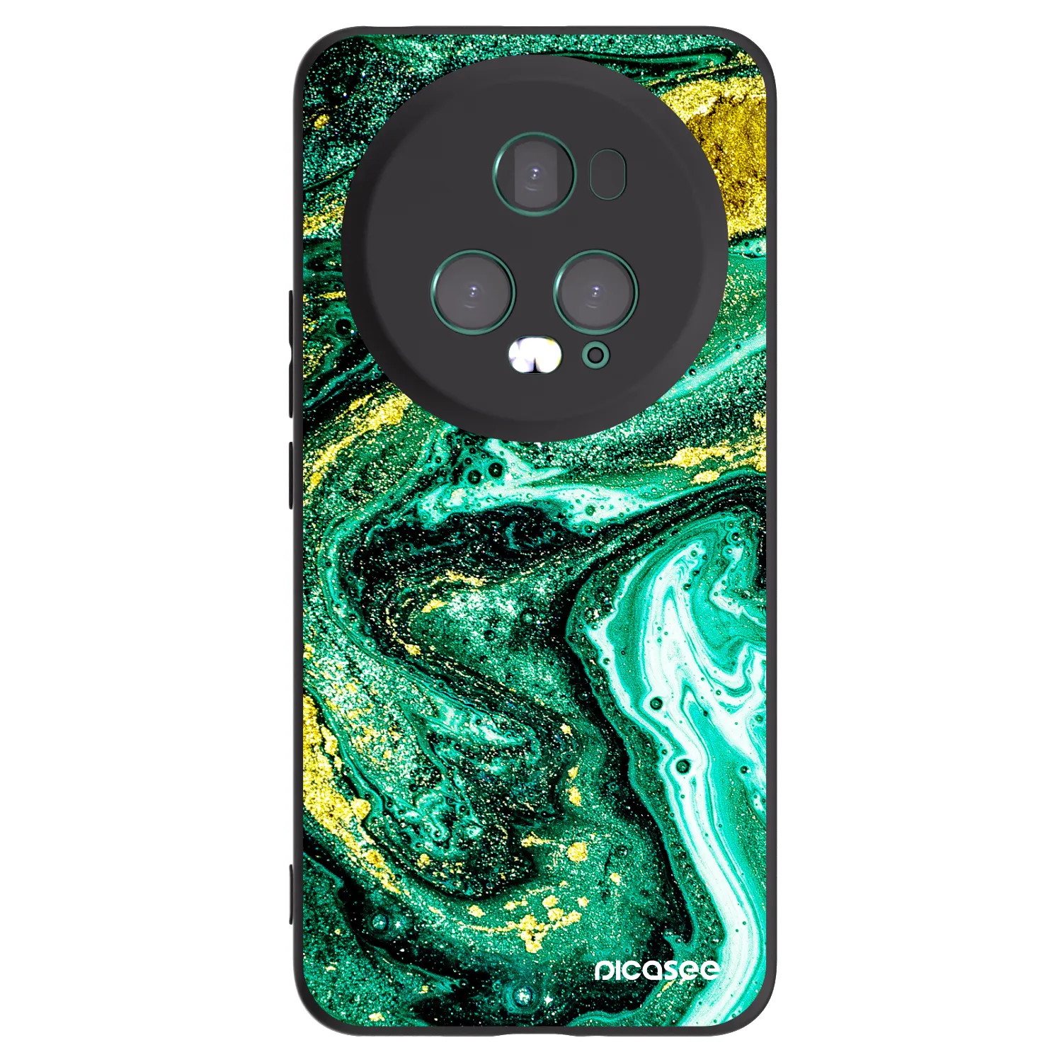 Picasee fekete szilikon tok az alábbi mobiltelefonokra Honor Magic5 Pro - Green Gold