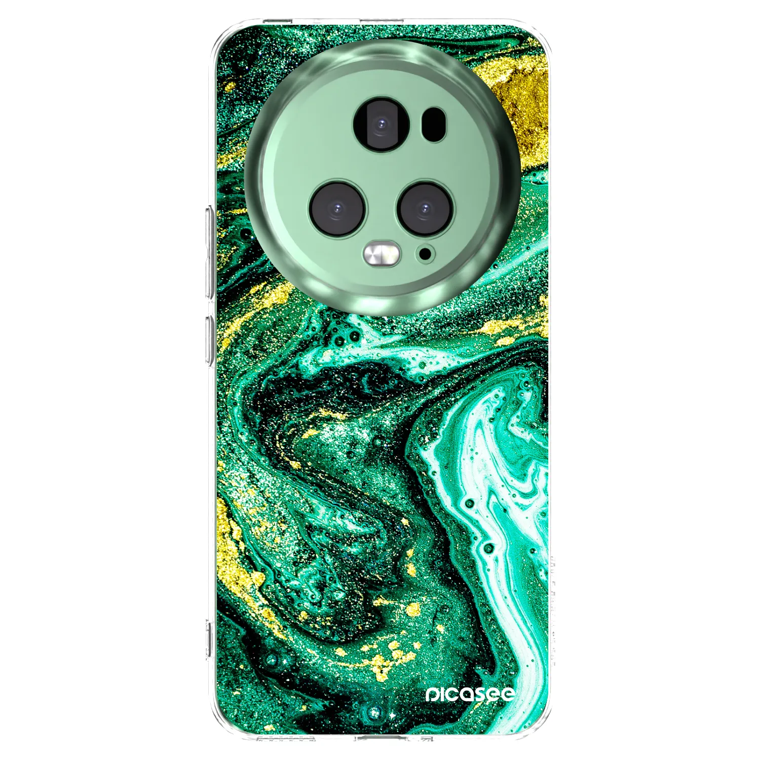 Picasee átlátszó szilikon tok az alábbi mobiltelefonokra Honor Magic5 Pro - Green Gold
