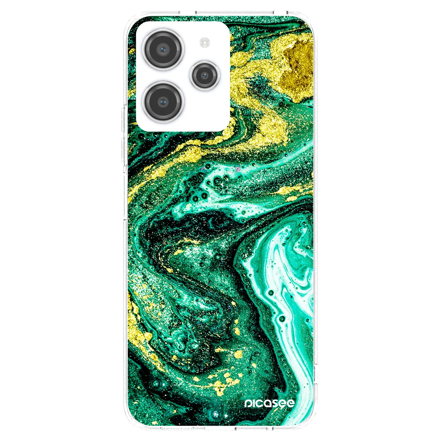 Picasee átlátszó szilikon tok az alábbi mobiltelefonokra Xiaomi Redmi 12 4G - Green Gold