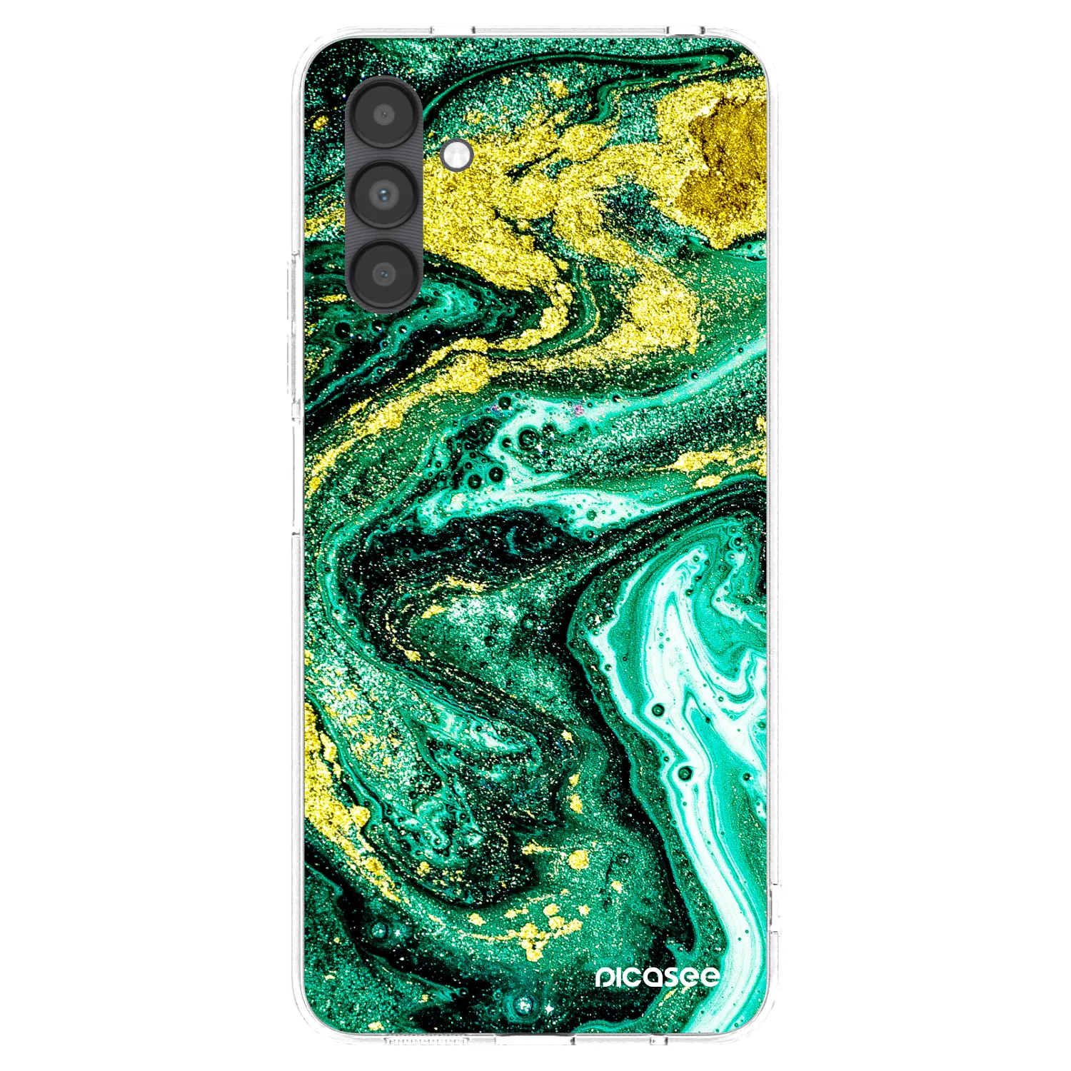 Picasee átlátszó szilikon tok az alábbi mobiltelefonokra Samsung Galaxy A04s A047F - Green Gold
