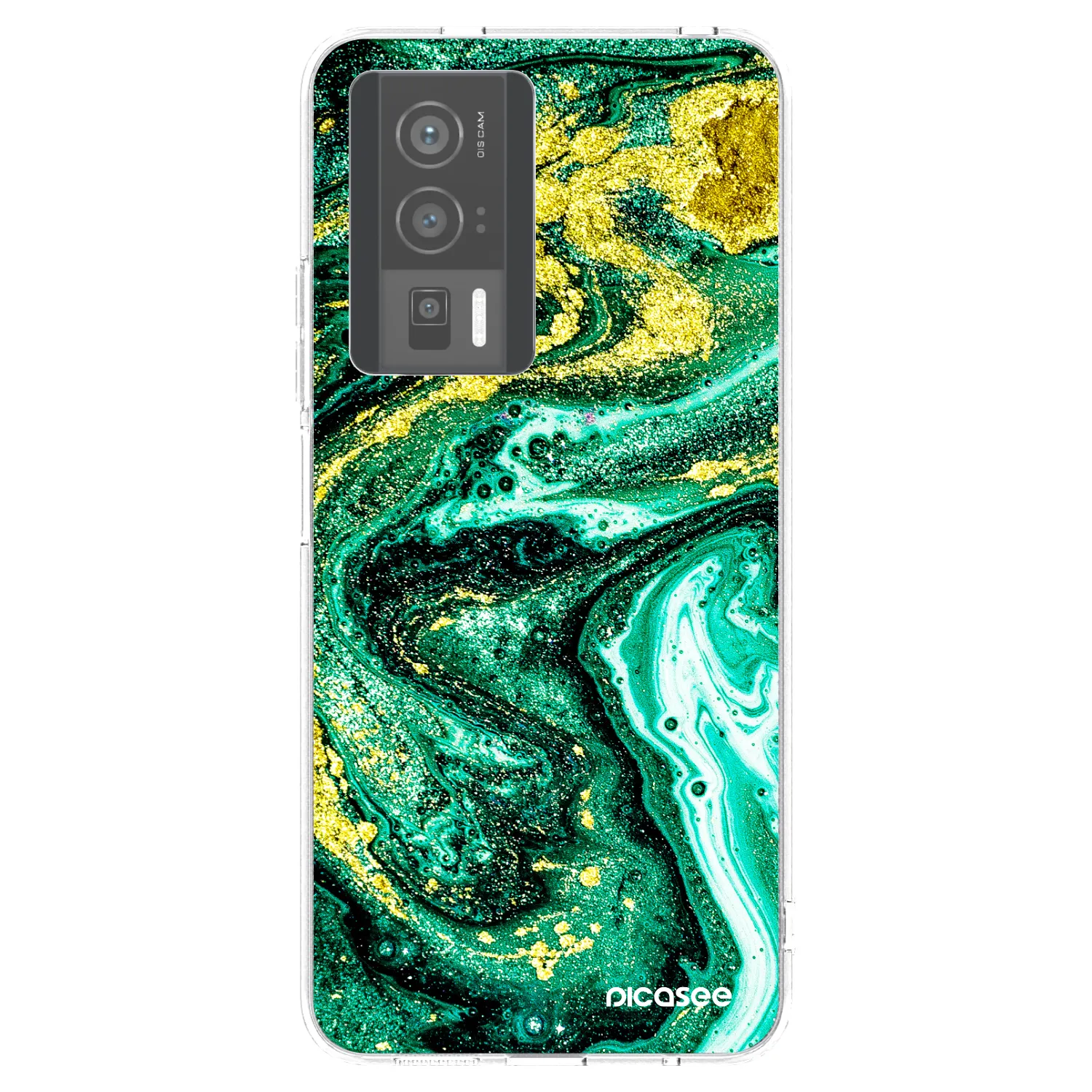 Picasee átlátszó szilikon tok az alábbi mobiltelefonokra Xiaomi Poco F5 Pro 5G - Green Gold