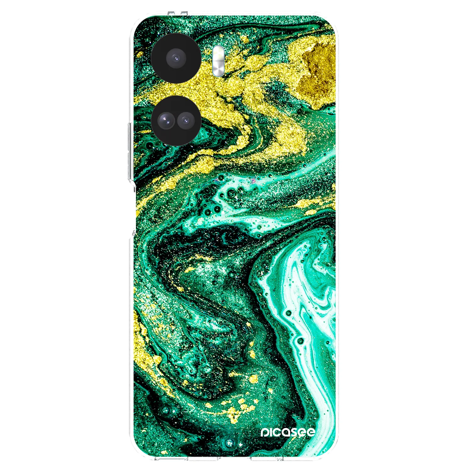 Picasee átlátszó szilikon tok az alábbi mobiltelefonokra Honor 90 Lite 5G - Green Gold