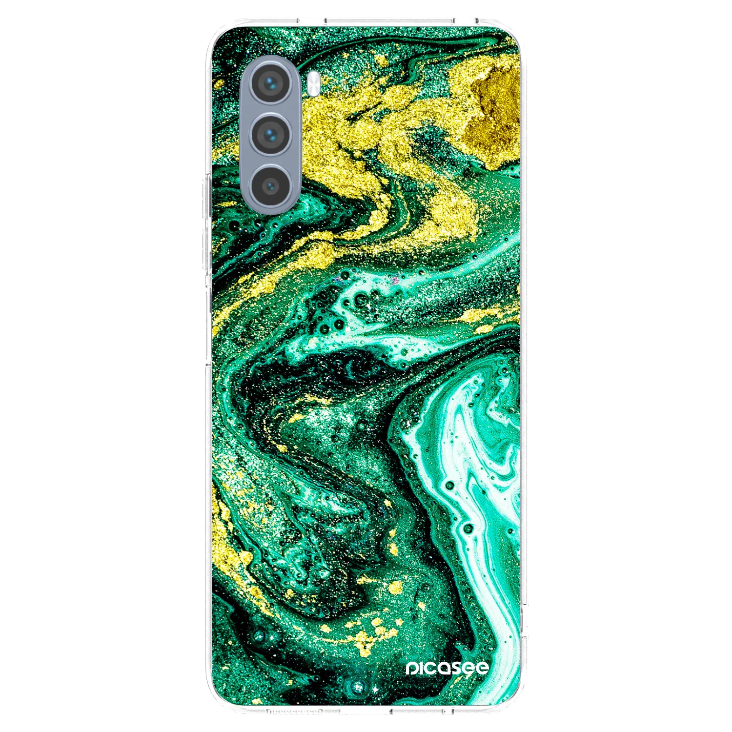 Picasee átlátszó szilikon tok az alábbi mobiltelefonokra Motorola Moto G62 - Green Gold