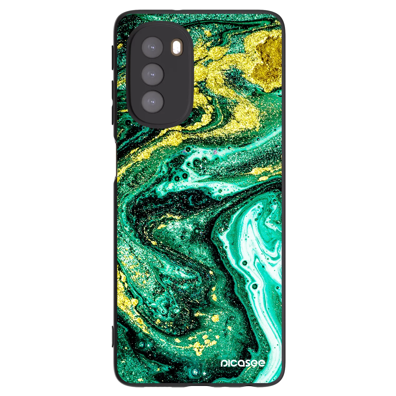 Picasee fekete szilikon tok az alábbi mobiltelefonokra Motorola Moto G51 - Green Gold