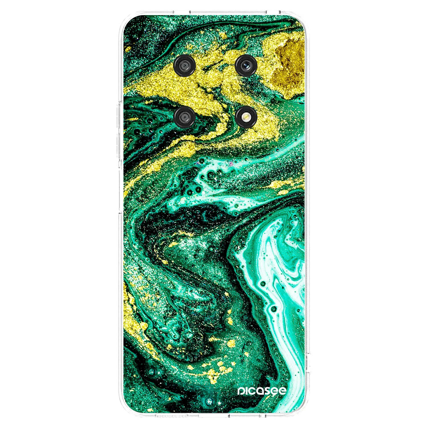 Picasee átlátszó szilikon tok az alábbi mobiltelefonokra Honor Magic4 Lite 5G - Green Gold