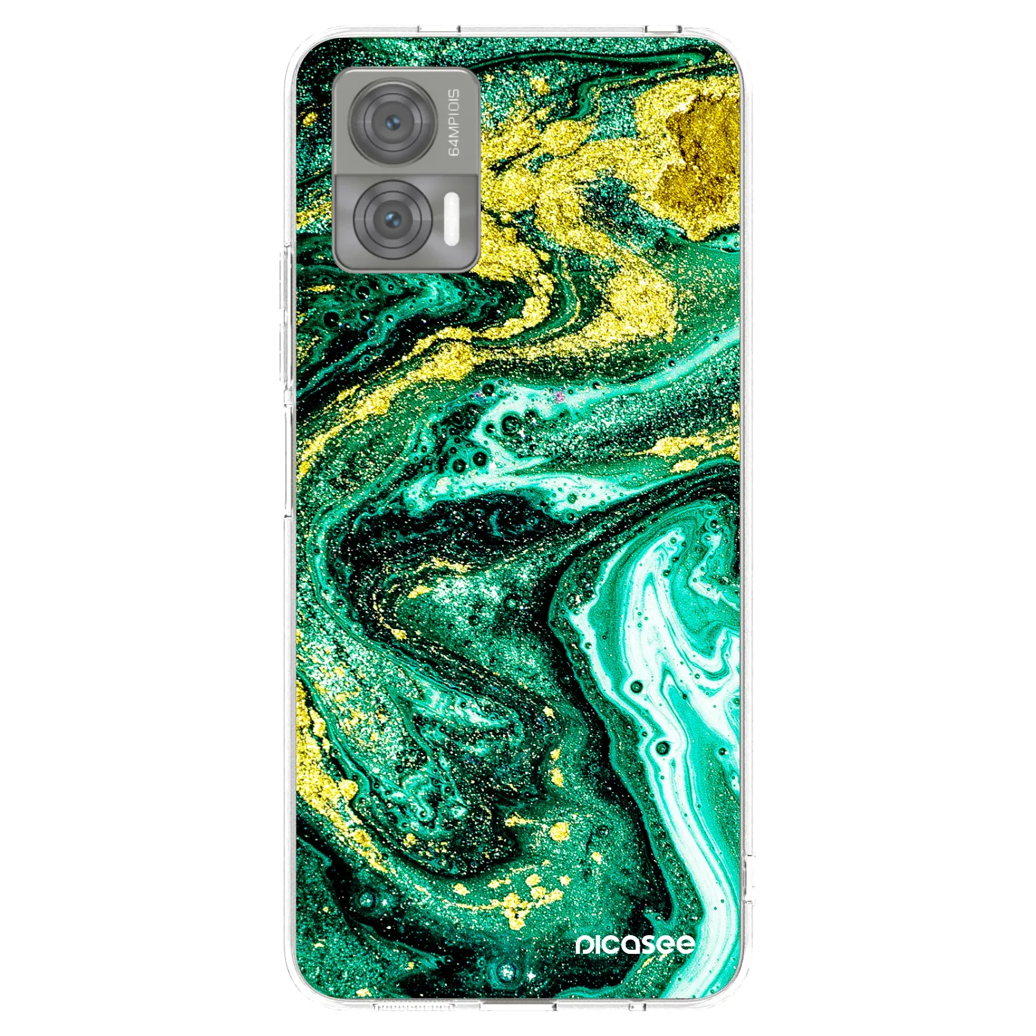 Picasee átlátszó szilikon tok az alábbi mobiltelefonokra Motorola Edge 30 Neo - Green Gold