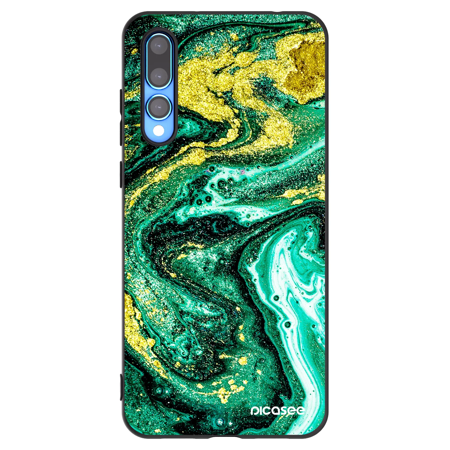 Picasee fekete szilikon tok az alábbi mobiltelefonokra Huawei P20 Pro - Green Gold