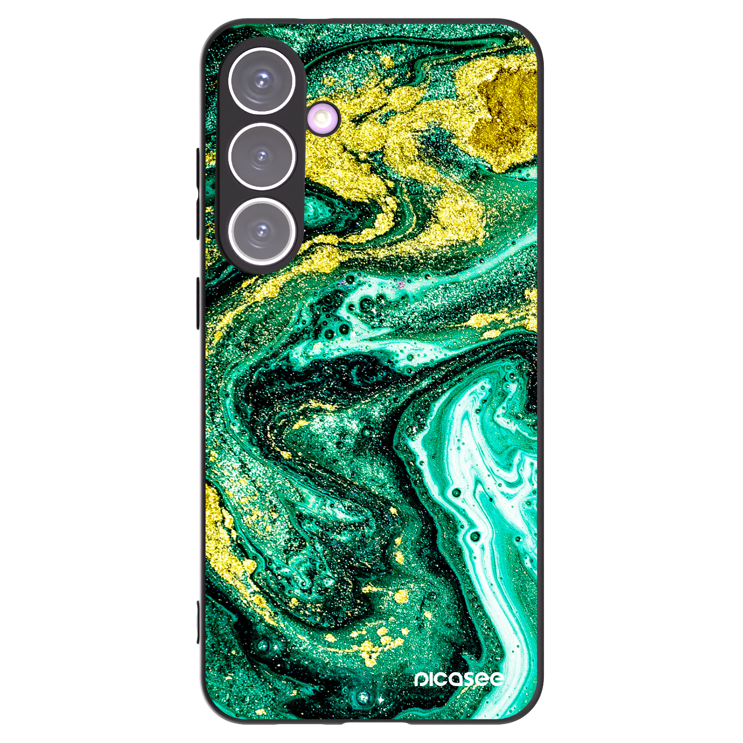 Picasee fekete szilikon tok az alábbi mobiltelefonokra Samsung Galaxy S24+ S926B 5G - Green Gold