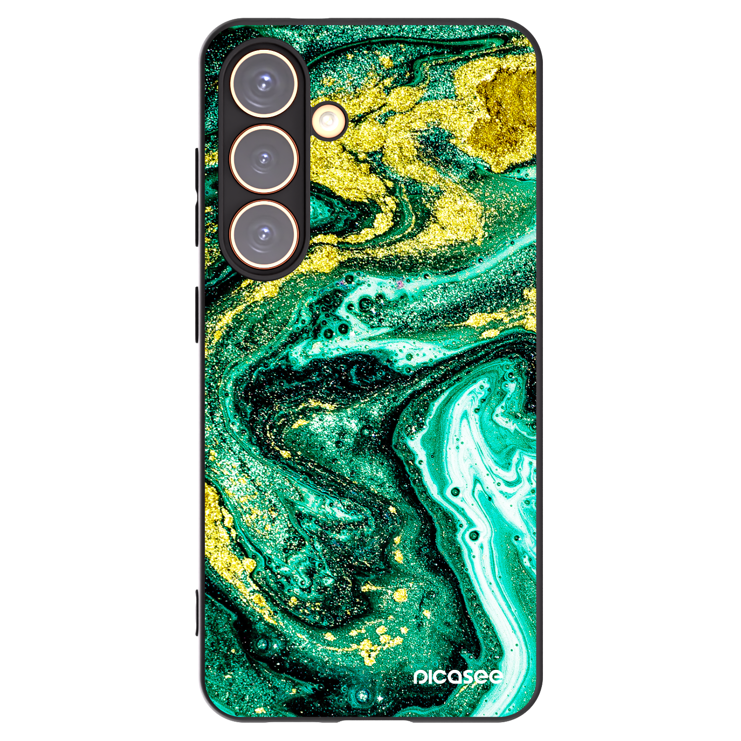 Picasee fekete szilikon tok az alábbi mobiltelefonokra Samsung Galaxy S24 S921B 5G - Green Gold