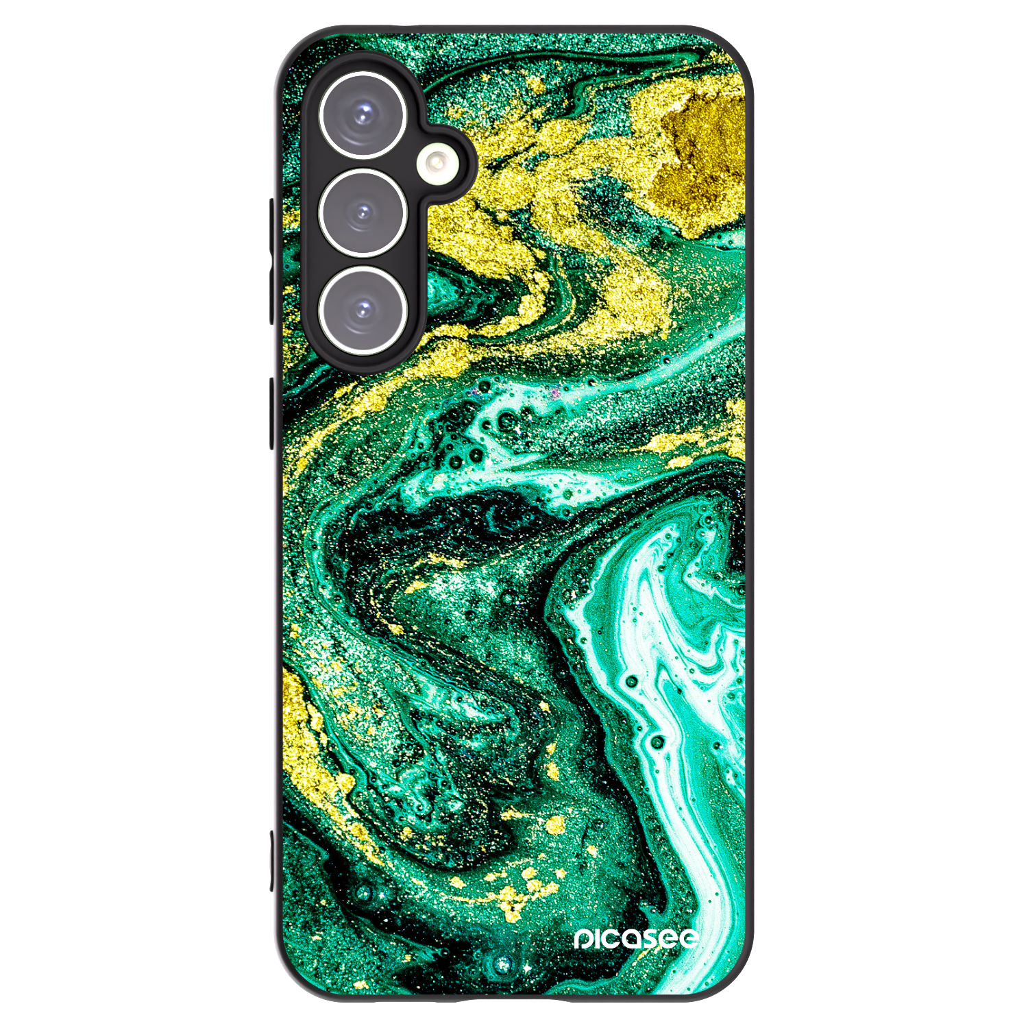 Picasee fekete szilikon tok az alábbi mobiltelefonokra Samsung Galaxy S23 FE S711B - Green Gold