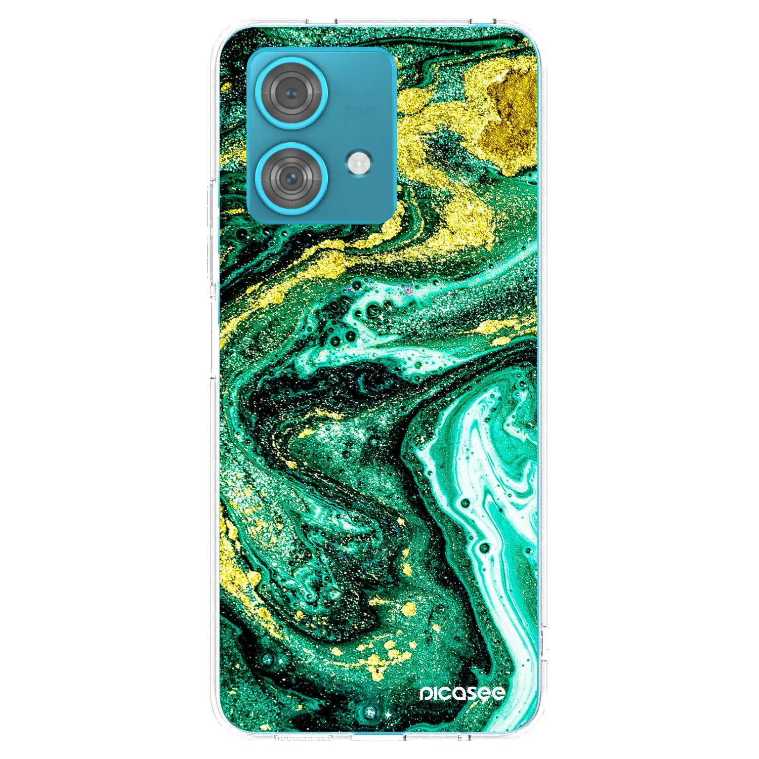 Picasee átlátszó szilikon tok az alábbi mobiltelefonokra Motorola Edge 40 Neo - Green Gold