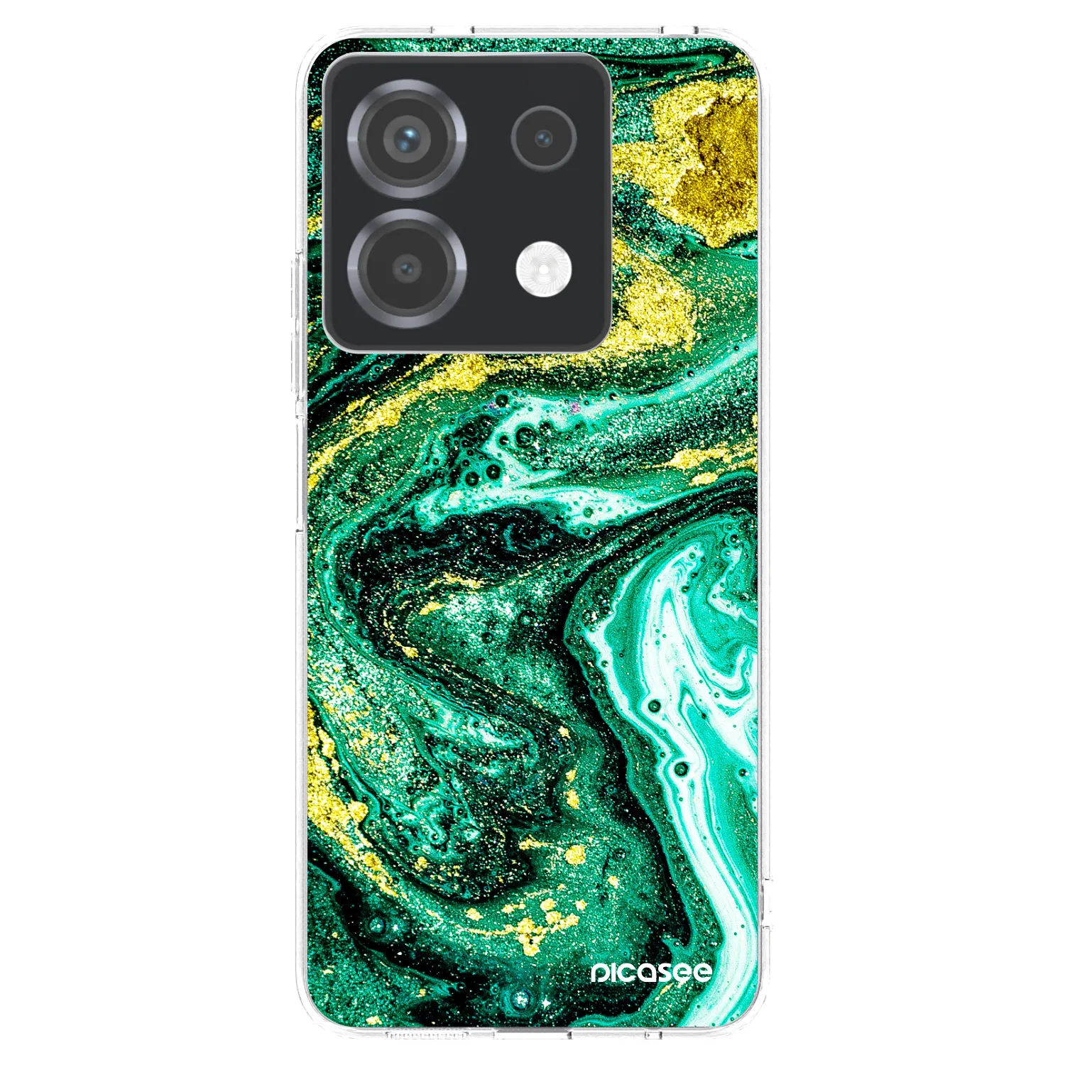 Picasee átlátszó szilikon tok az alábbi mobiltelefonokra Xiaomi Poco X6 - Green Gold