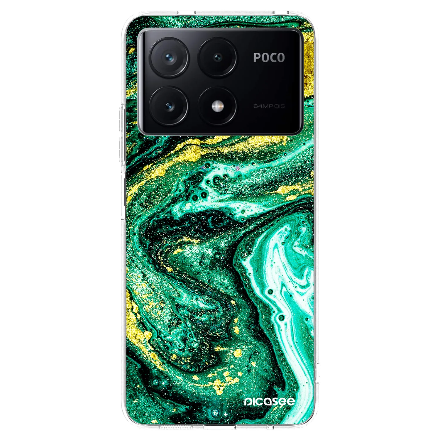 Picasee átlátszó szilikon tok az alábbi mobiltelefonokra Xiaomi Poco X6 Pro - Green Gold