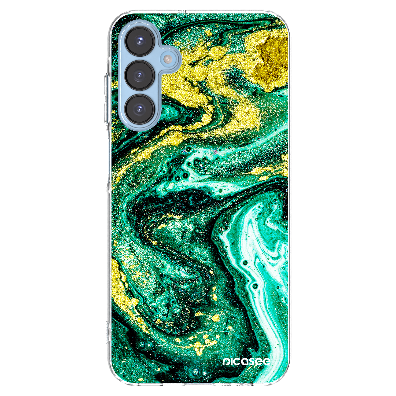 Picasee átlátszó szilikon tok az alábbi mobiltelefonokra Samsung Galaxy A15 A156B 5G - Green Gold