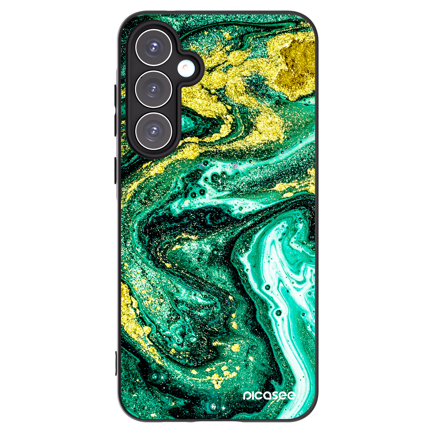 Picasee fekete szilikon tok az alábbi mobiltelefonokra Samsung Galaxy A55 5G A556B - Green Gold