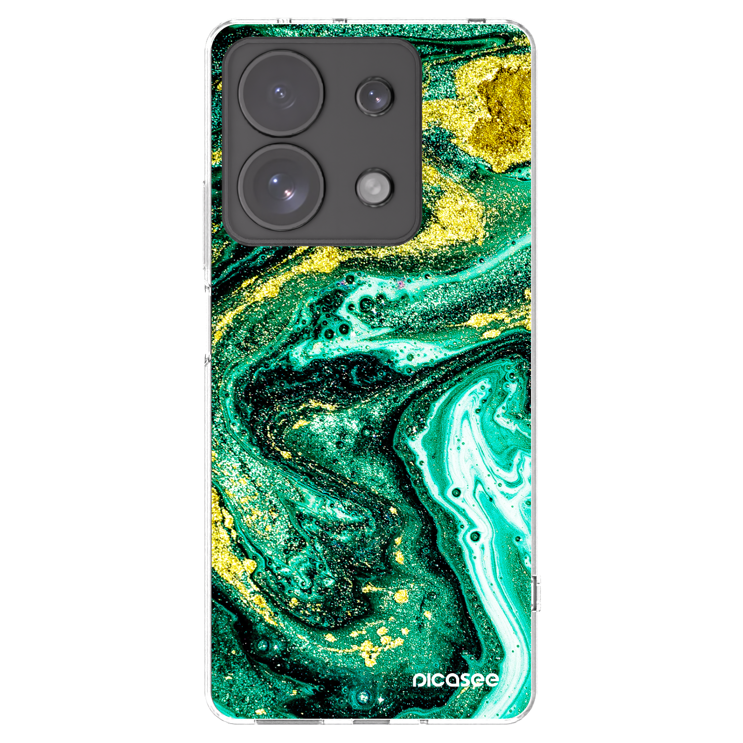 Picasee átlátszó szilikon tok az alábbi mobiltelefonokra Xiaomi Redmi Note 13 Pro 4G - Green Gold