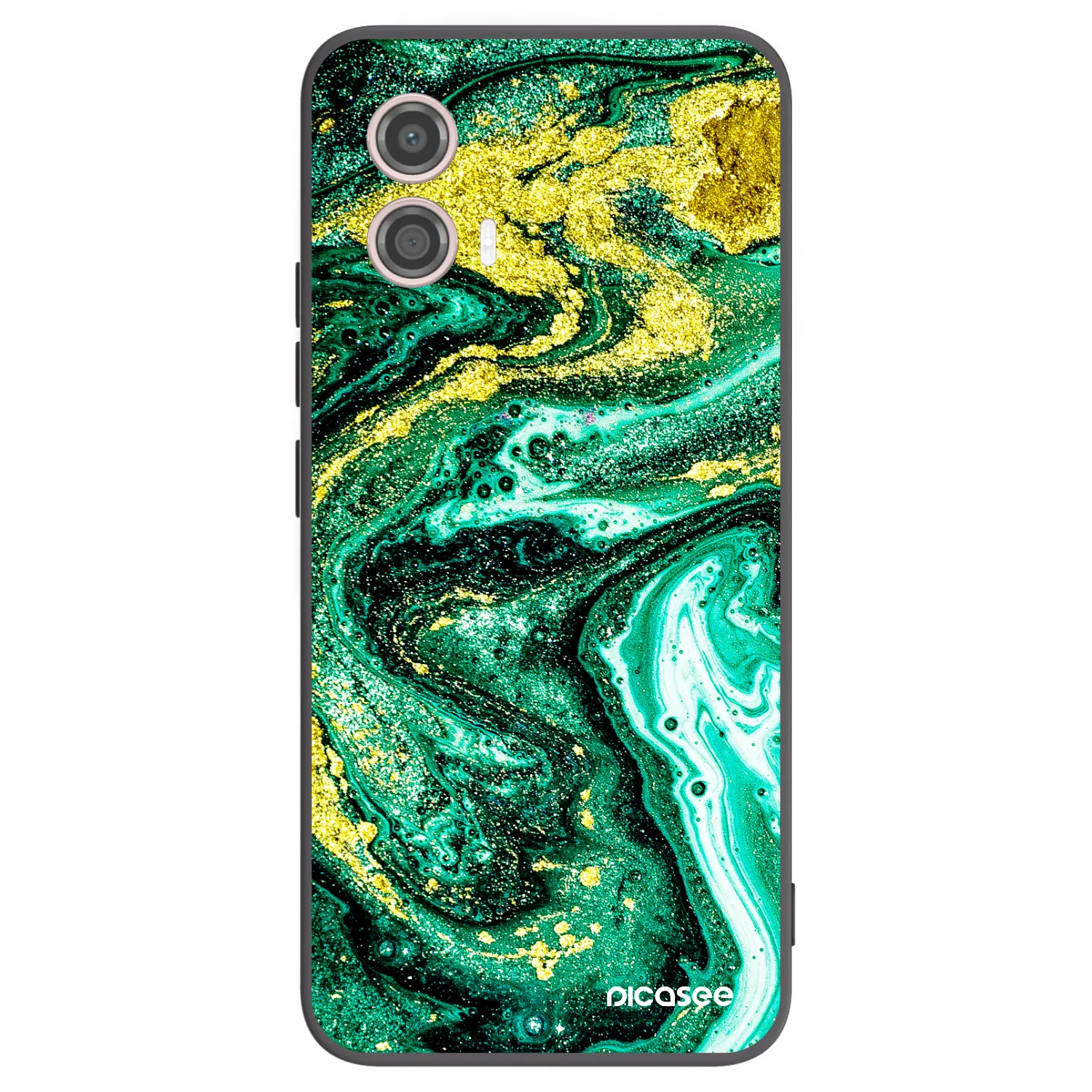 Picasee fekete szilikon tok az alábbi mobiltelefonokra Motorola Moto G53 5G - Green Gold