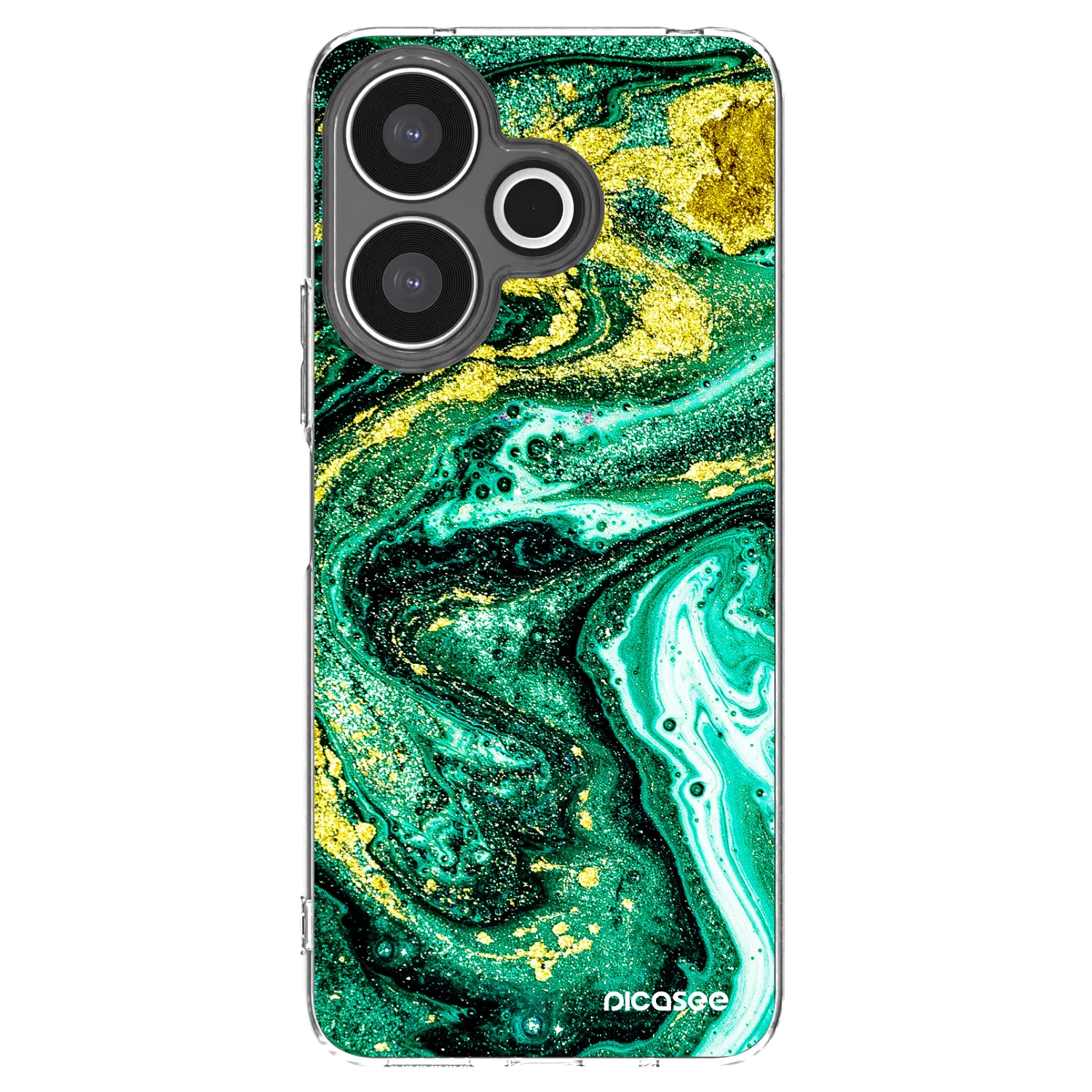 Picasee átlátszó szilikon tok az alábbi mobiltelefonokra Xiaomi Redmi 13 4G - Green Gold