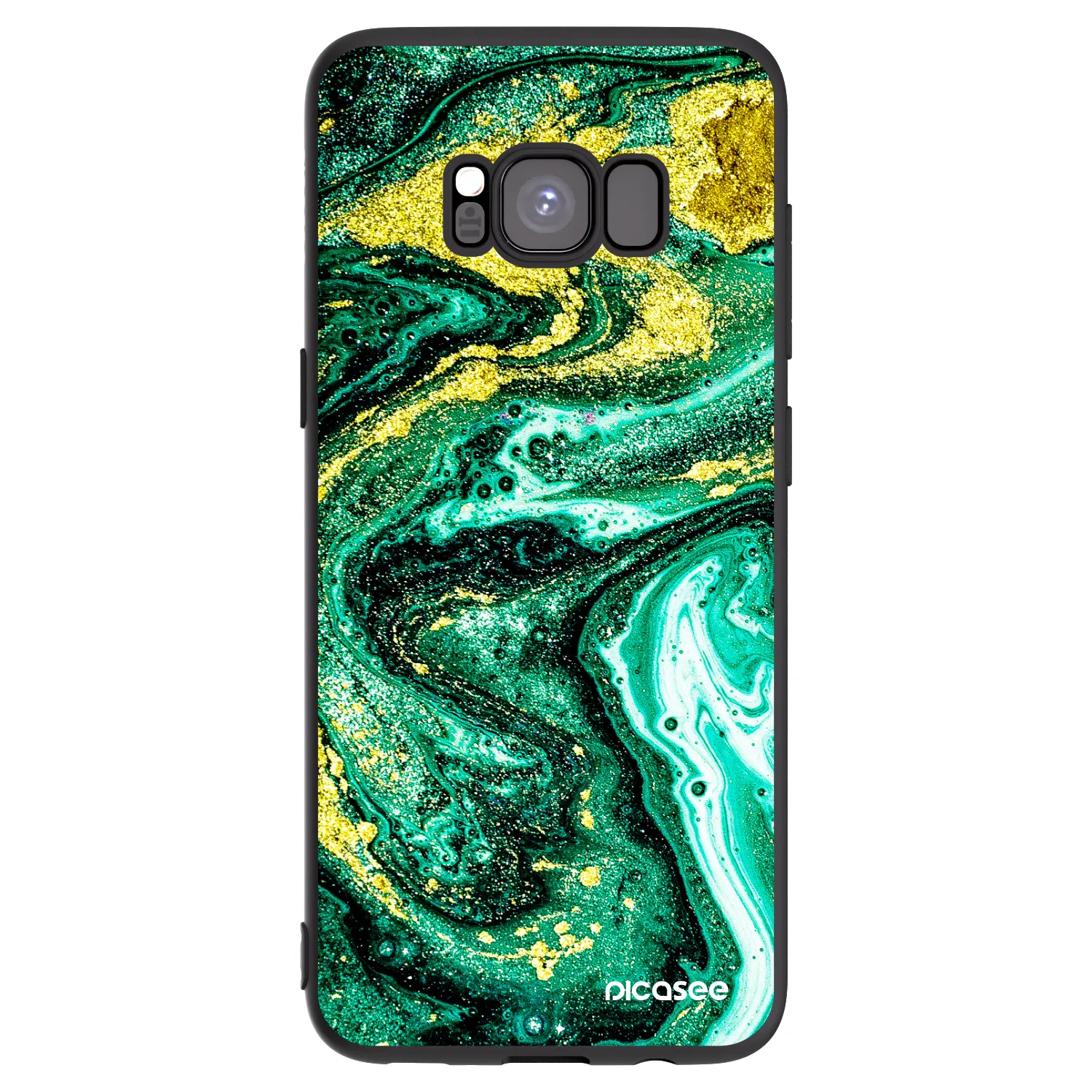 Picasee fekete szilikon tok az alábbi mobiltelefonokra Samsung Galaxy S8 G950F - Green Gold