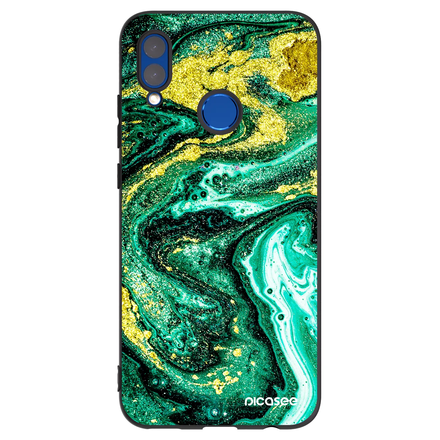 Picasee fekete szilikon tok az alábbi mobiltelefonokra Honor 10 Lite - Green Gold