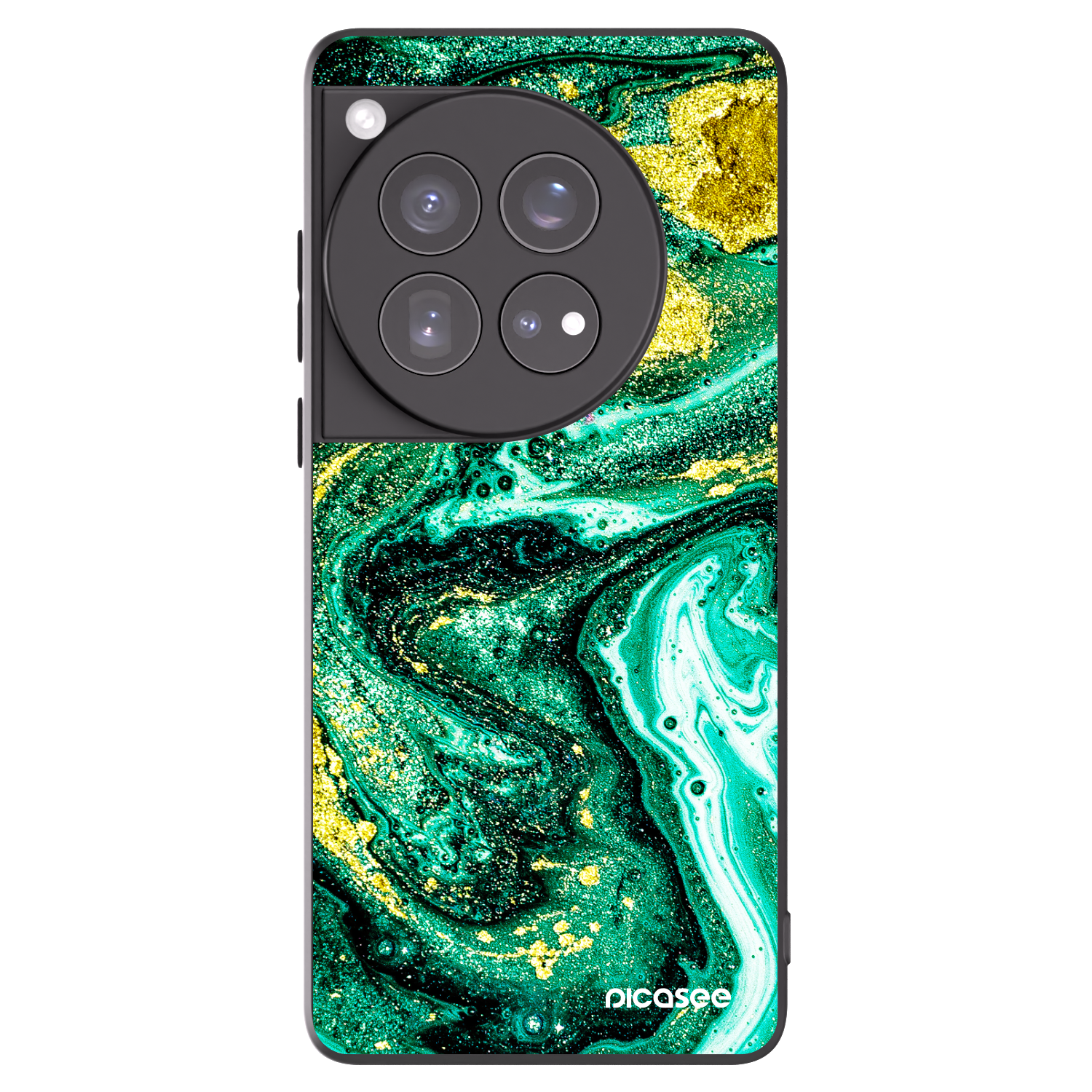 Picasee fekete szilikon tok az alábbi mobiltelefonokra OnePlus 12 5G - Green Gold