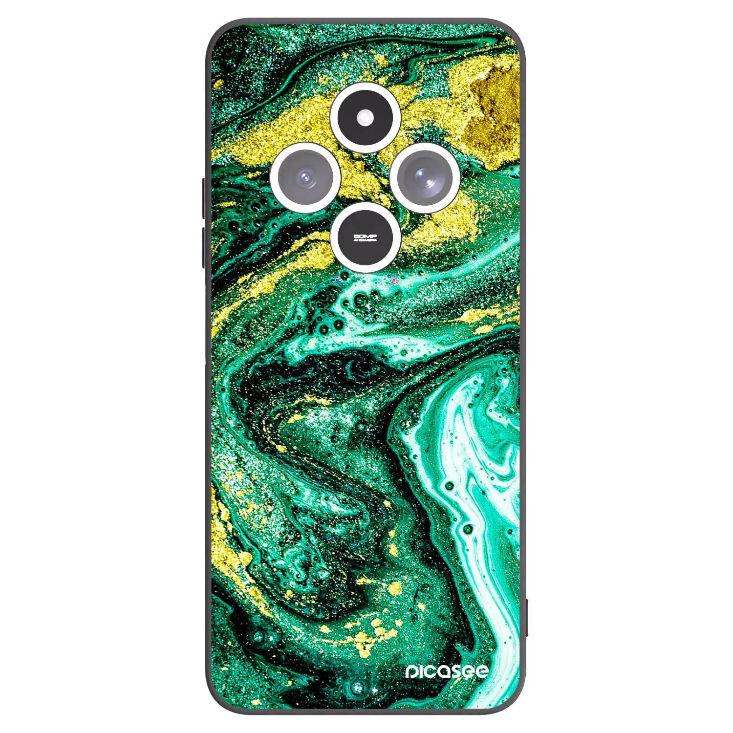 Picasee fekete szilikon tok az alábbi mobiltelefonokra Xiaomi Redmi 14C - Green Gold