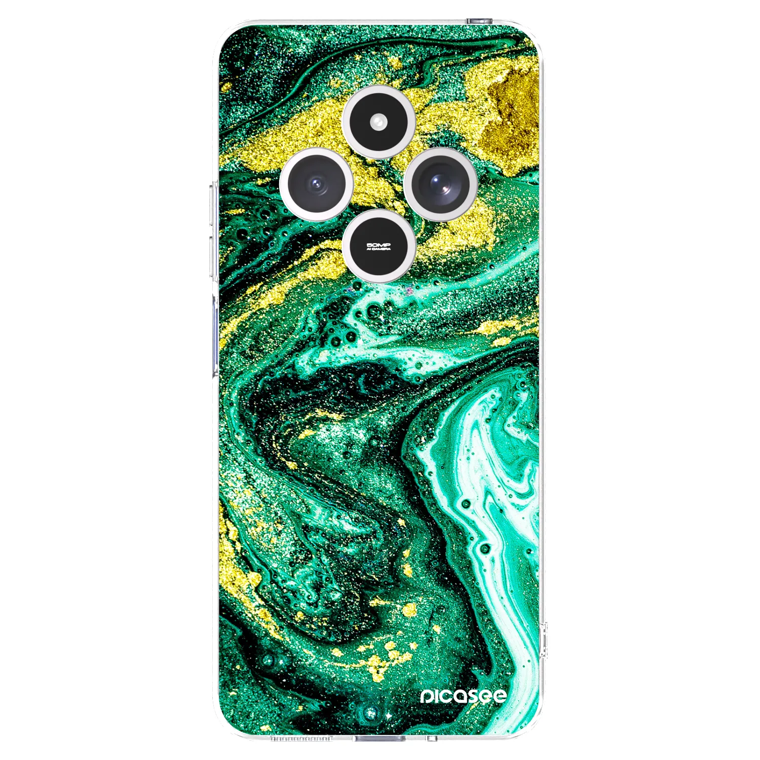 Picasee átlátszó szilikon tok az alábbi mobiltelefonokra Xiaomi Redmi 14C - Green Gold