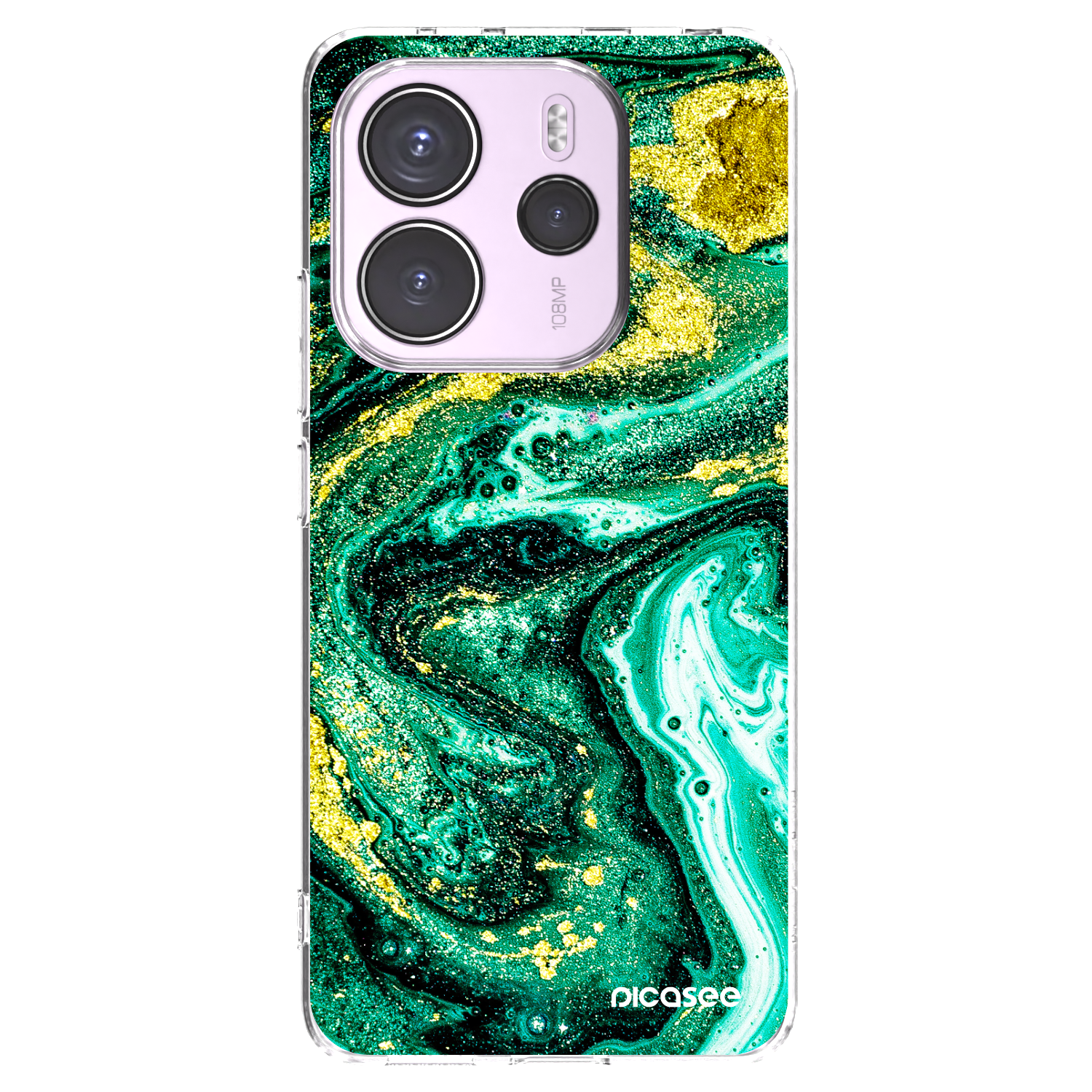 Picasee átlátszó szilikon tok az alábbi mobiltelefonokra Xiaomi Redmi Note 14 4G - Green Gold
