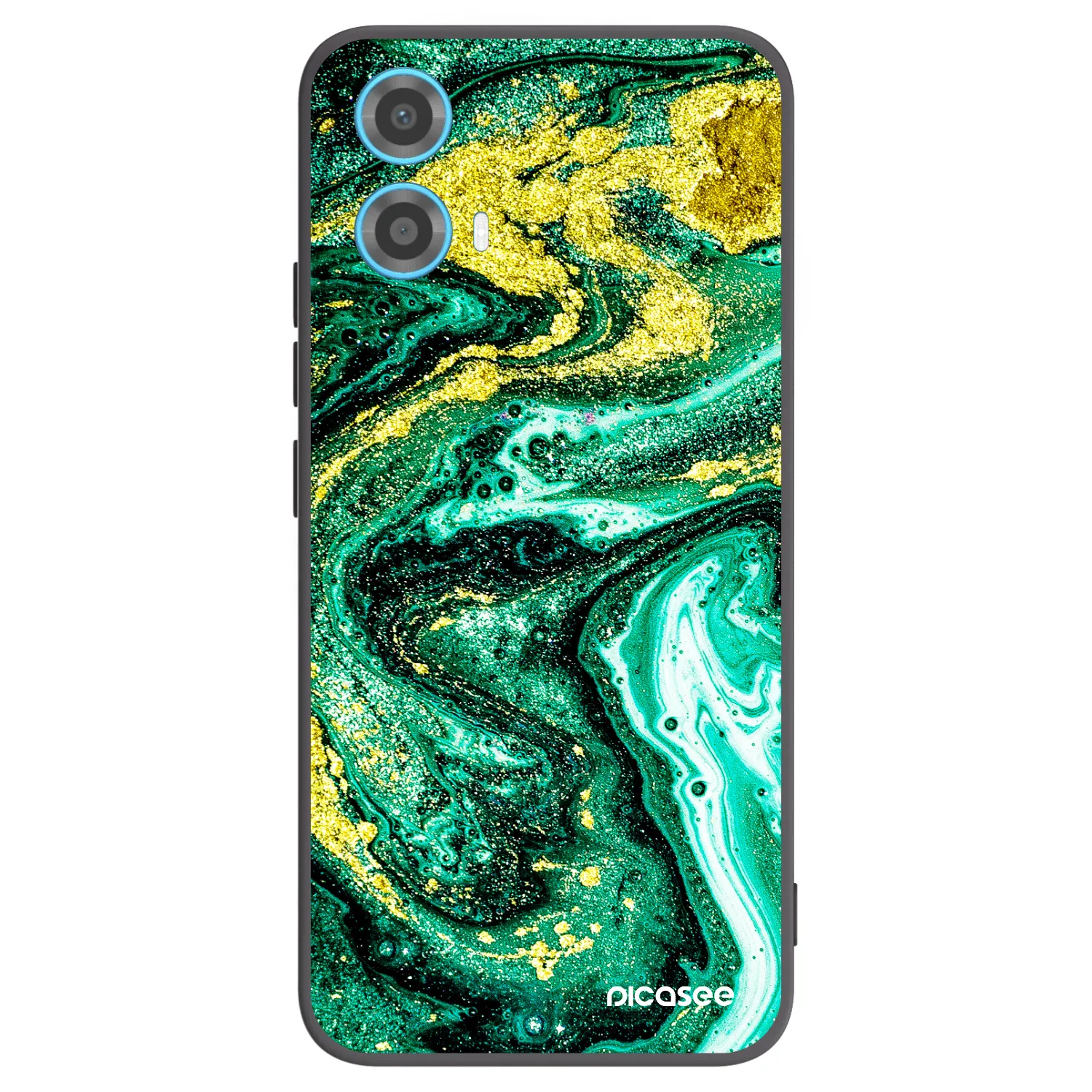 Picasee fekete szilikon tok az alábbi mobiltelefonokra Motorola Moto G34 5G - Green Gold