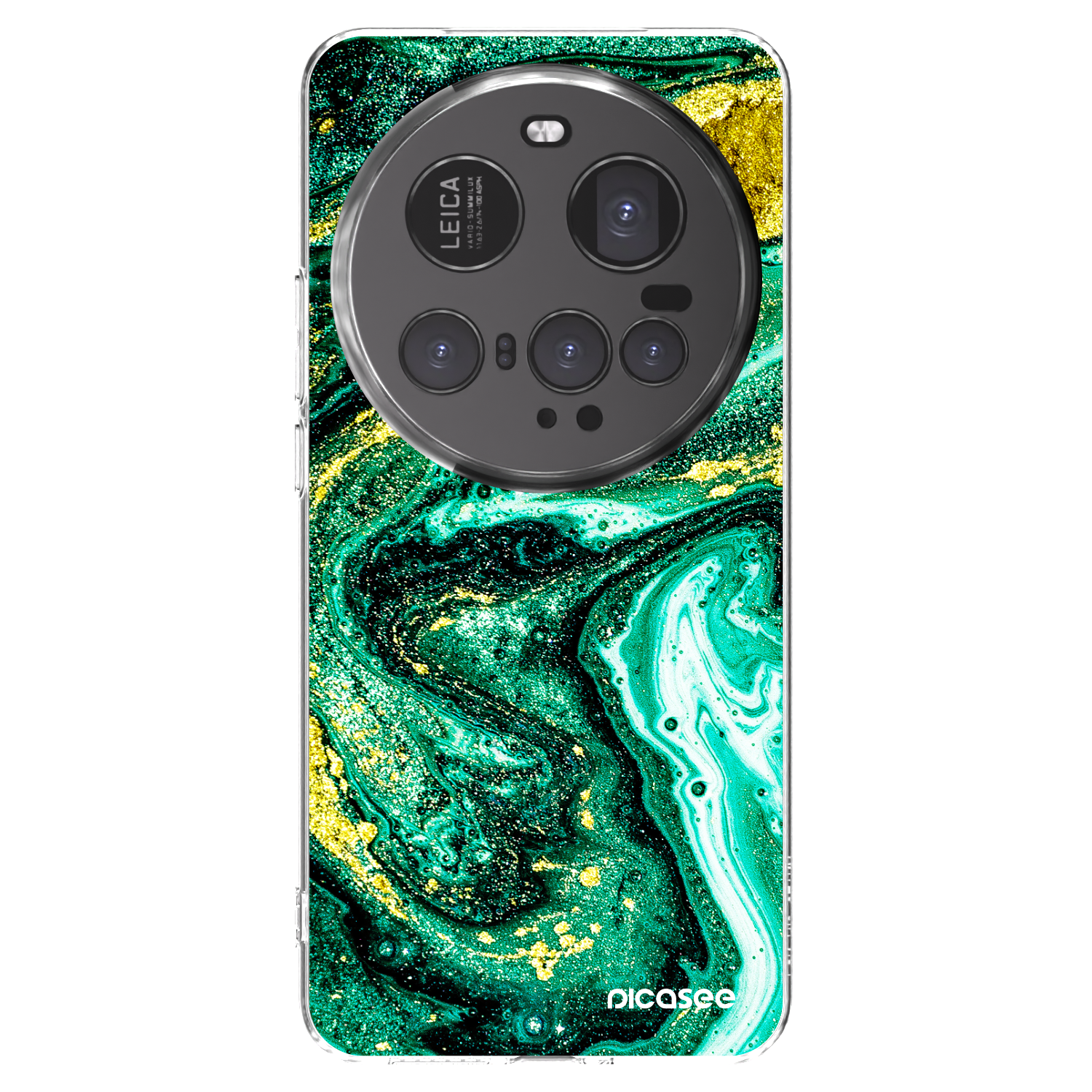 Picasee átlátszó szilikon tok az alábbi mobiltelefonokra Xiaomi 15 Ultra - Green Gold