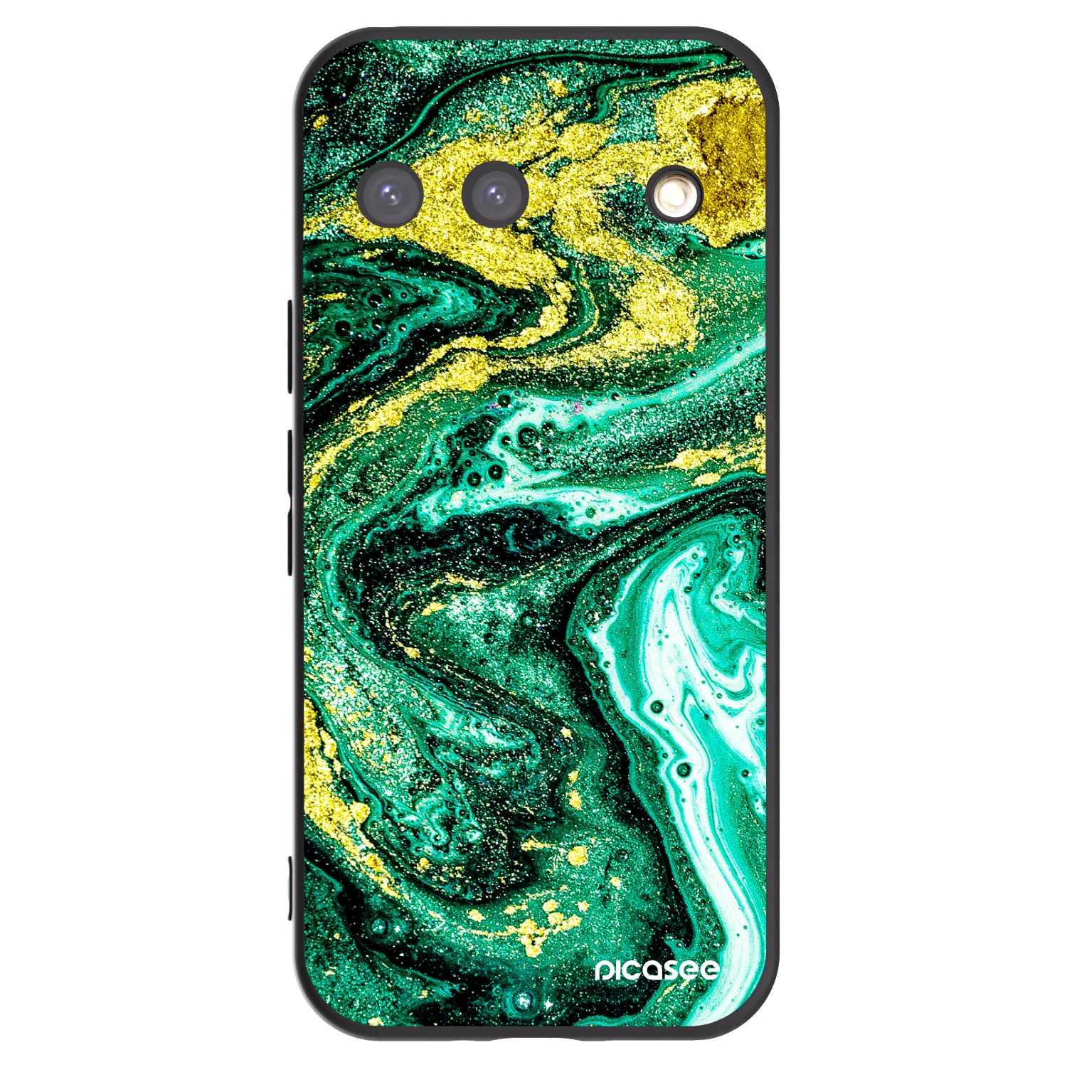 Picasee fekete szilikon tok az alábbi mobiltelefonokra Google Pixel 9 - Green Gold