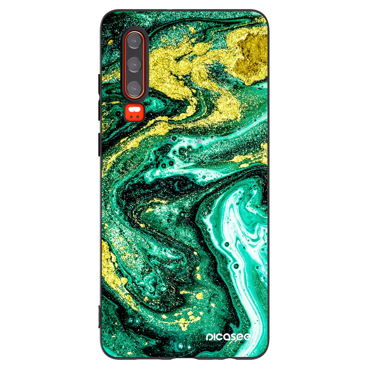 Picasee fekete szilikon tok az alábbi mobiltelefonokra Huawei P30 - Green Gold
