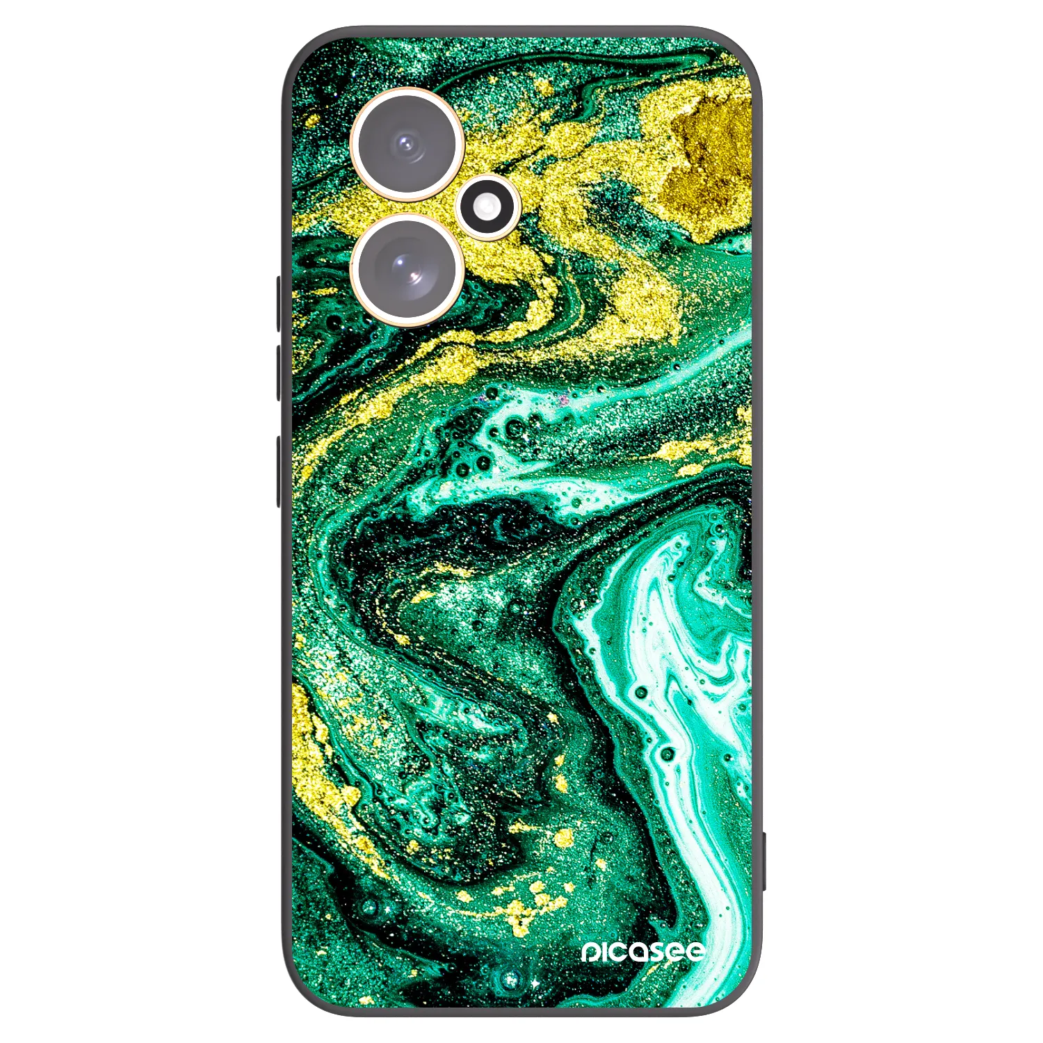 Picasee fekete szilikon tok az alábbi mobiltelefonokra Honor 400 5G - Green Gold