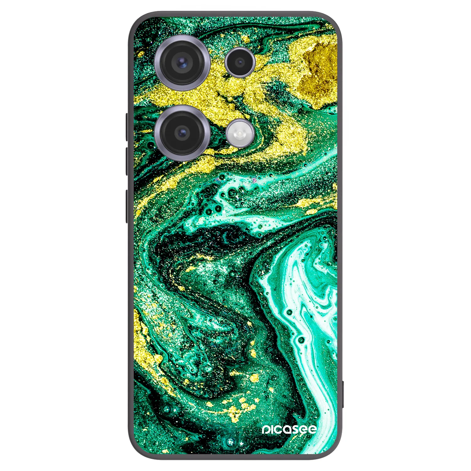 Picasee fekete szilikon tok az alábbi mobiltelefonokra Xiaomi Redmi Note 14S - Green Gold