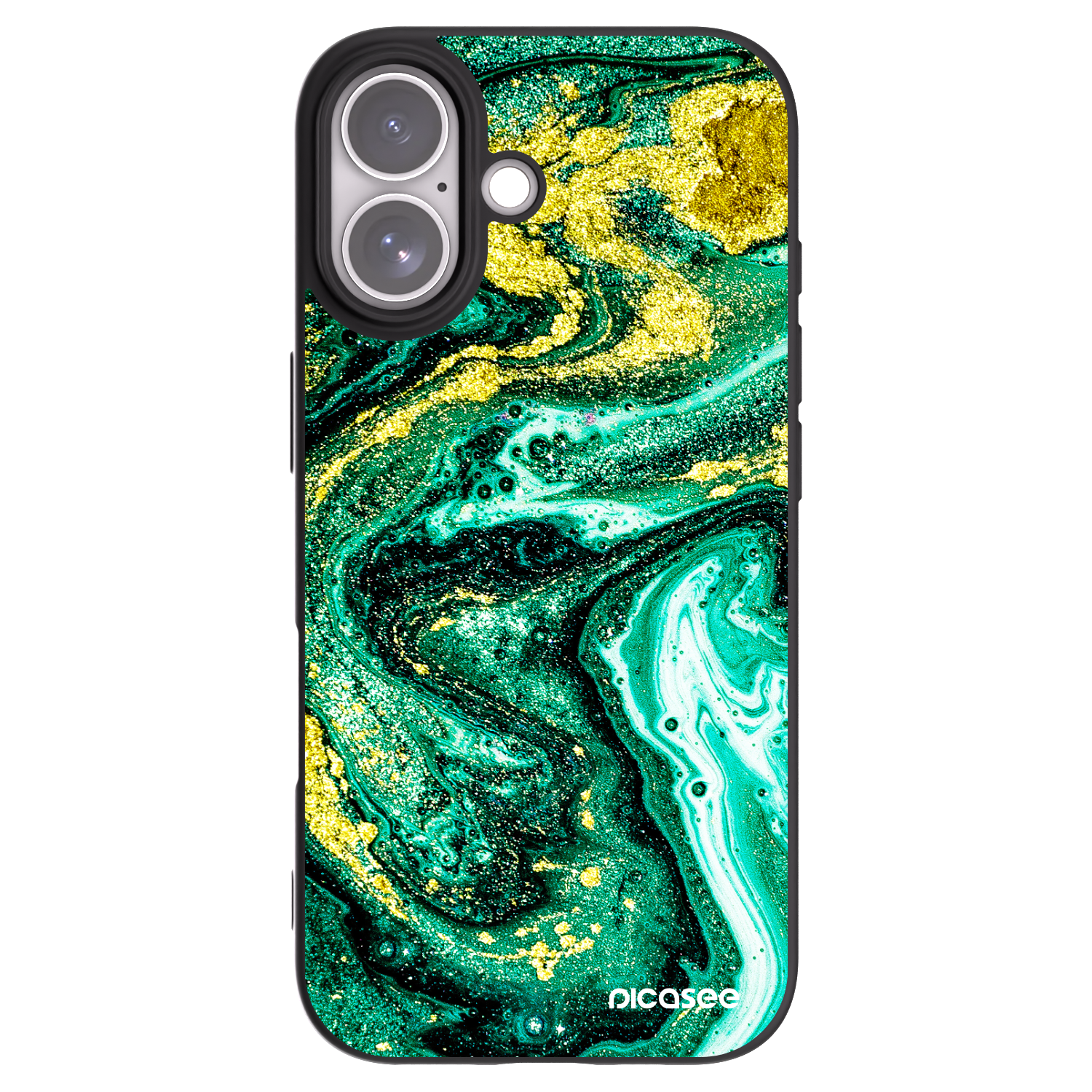 Picasee fekete szilikon tok az alábbi mobiltelefonokra Apple iPhone 17 - Green Gold