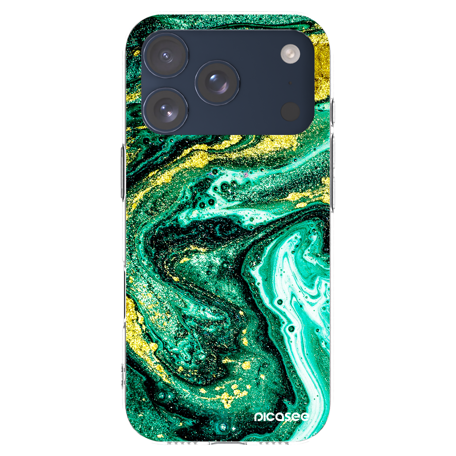 Picasee átlátszó szilikon tok az alábbi mobiltelefonokra Apple iPhone 17 Pro - Green Gold