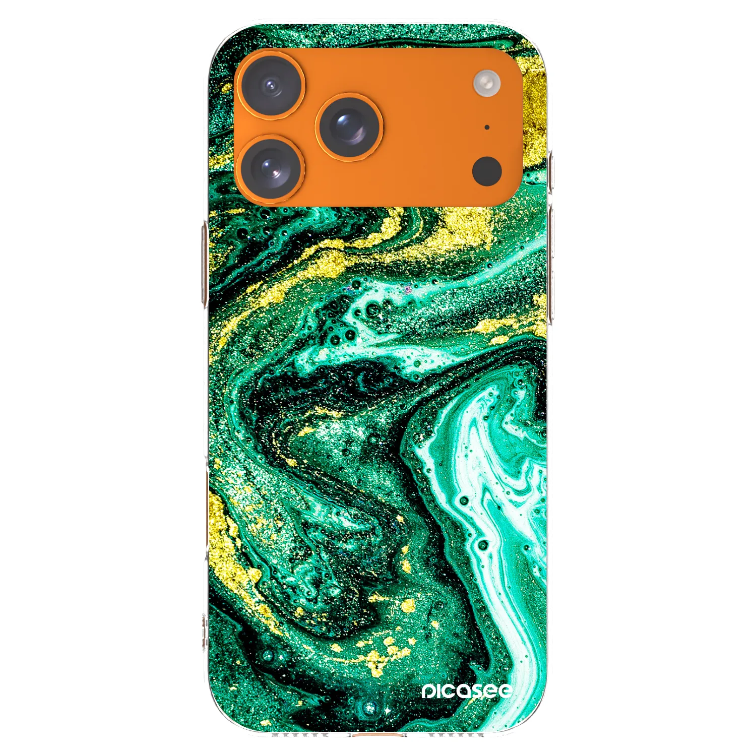 Picasee átlátszó szilikon tok az alábbi mobiltelefonokra Apple iPhone 17 Pro Max - Green Gold
